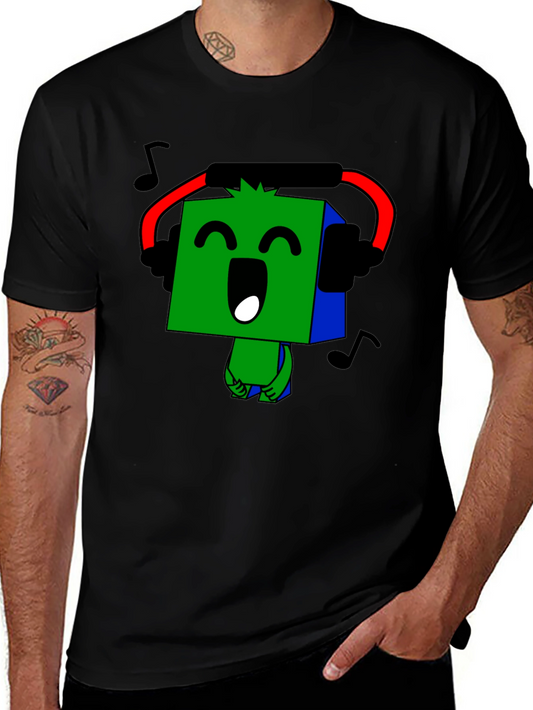 Musical Block Character Graphic Tee - Black