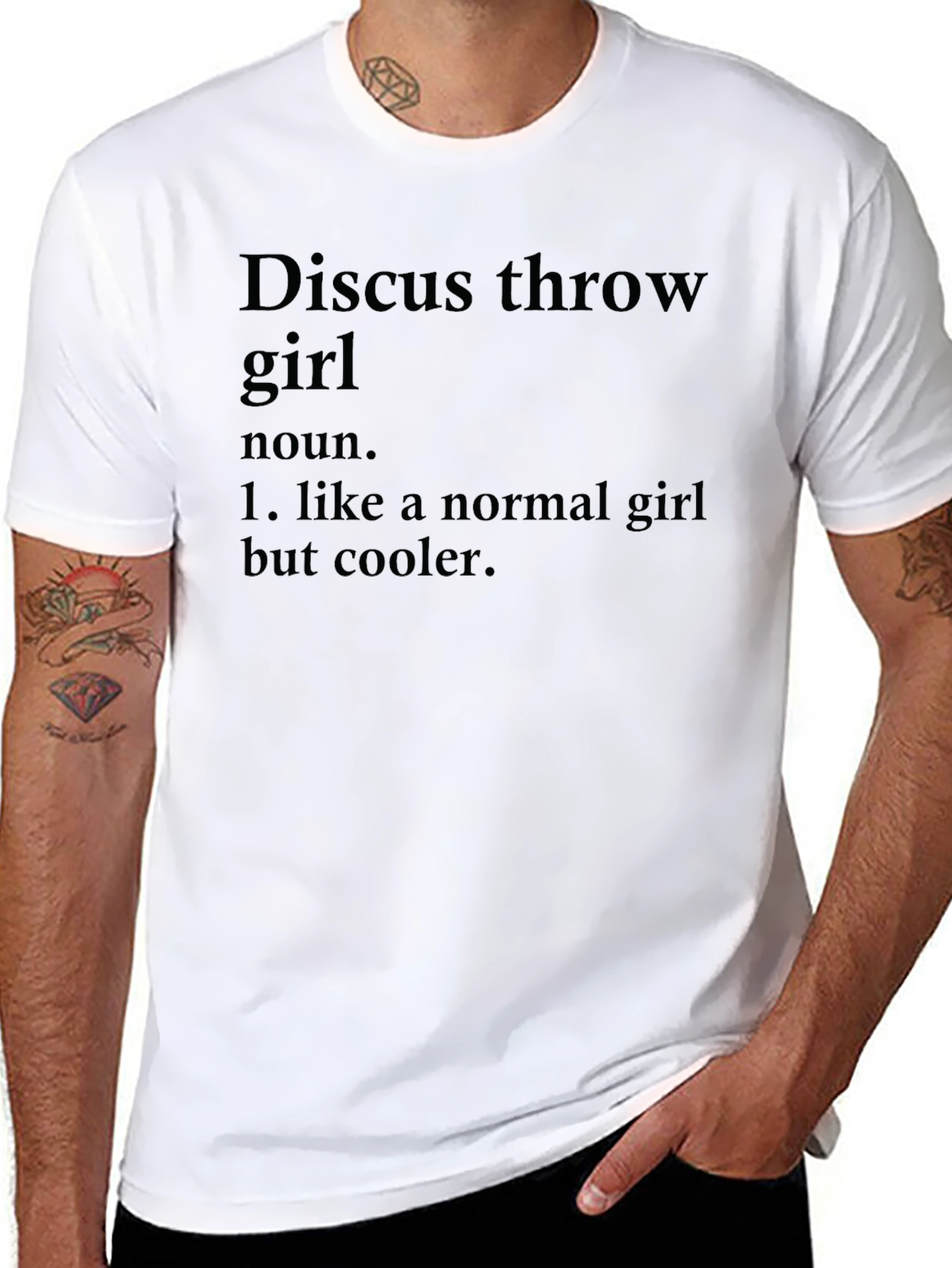 Discus Throw Girl T-Shirt - Novelty Sports Tee
