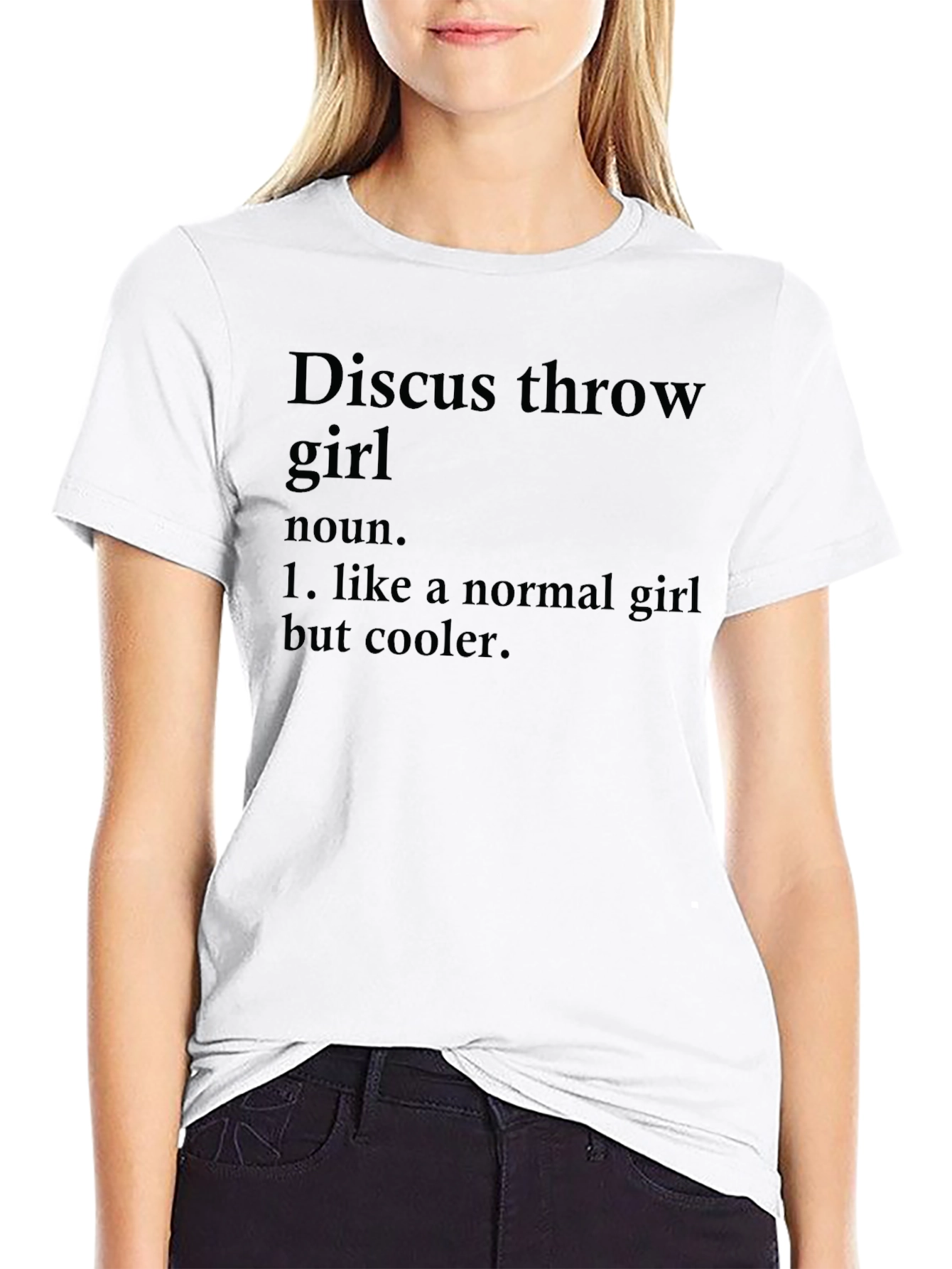 Discus Throw Girl T-Shirt - Novelty Sports Tee