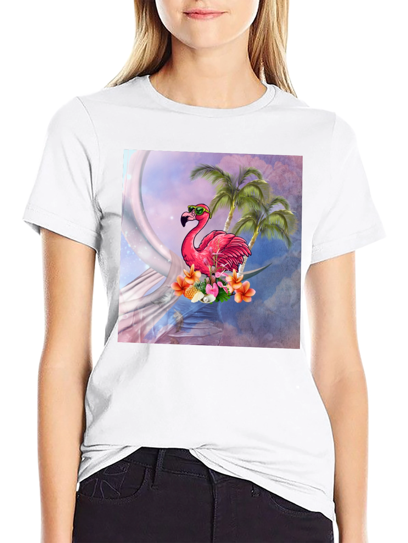 Tropical Flamingo Graphic Tee