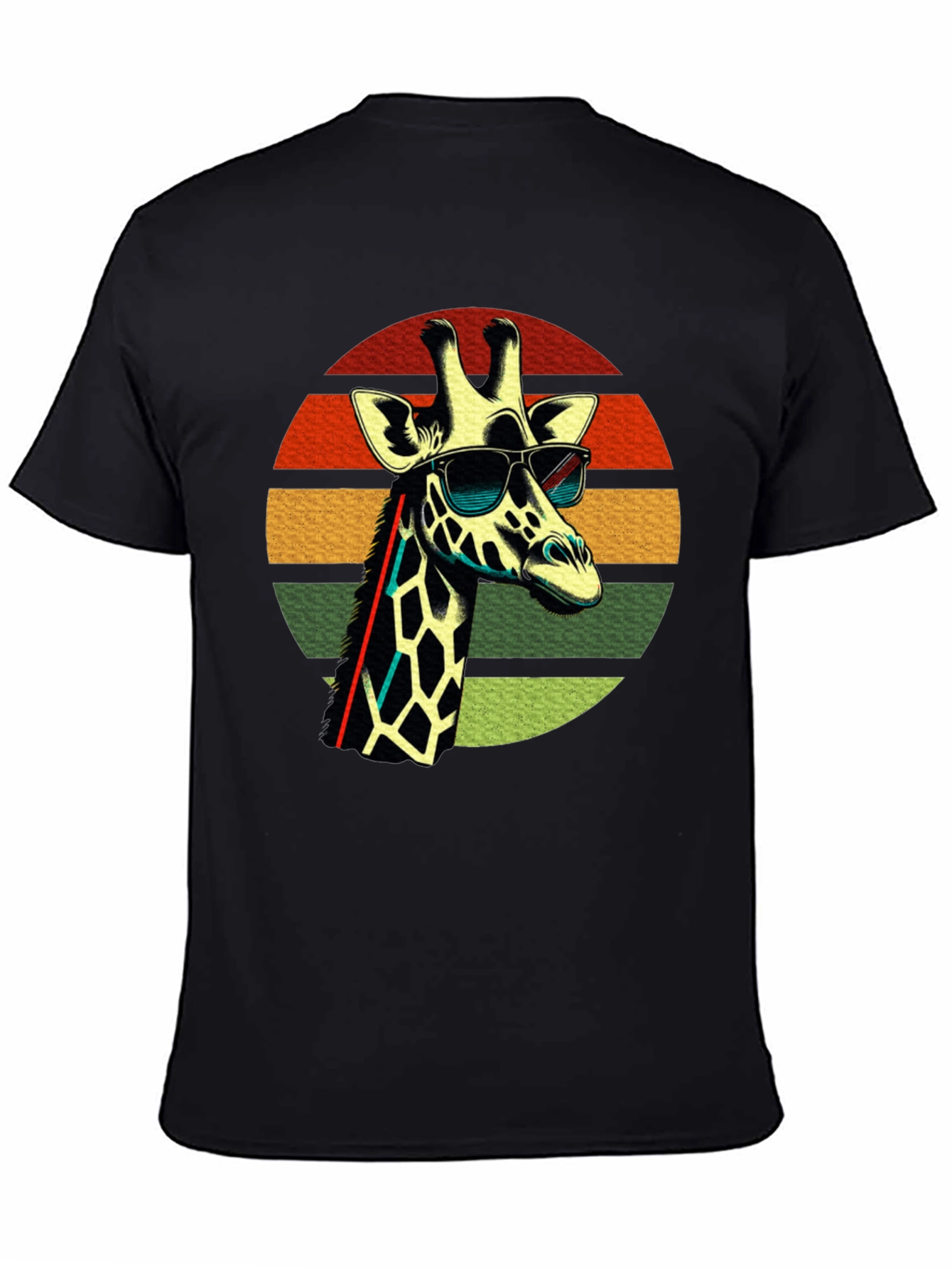 Cool Giraffe Retro Sunset T-Shirt