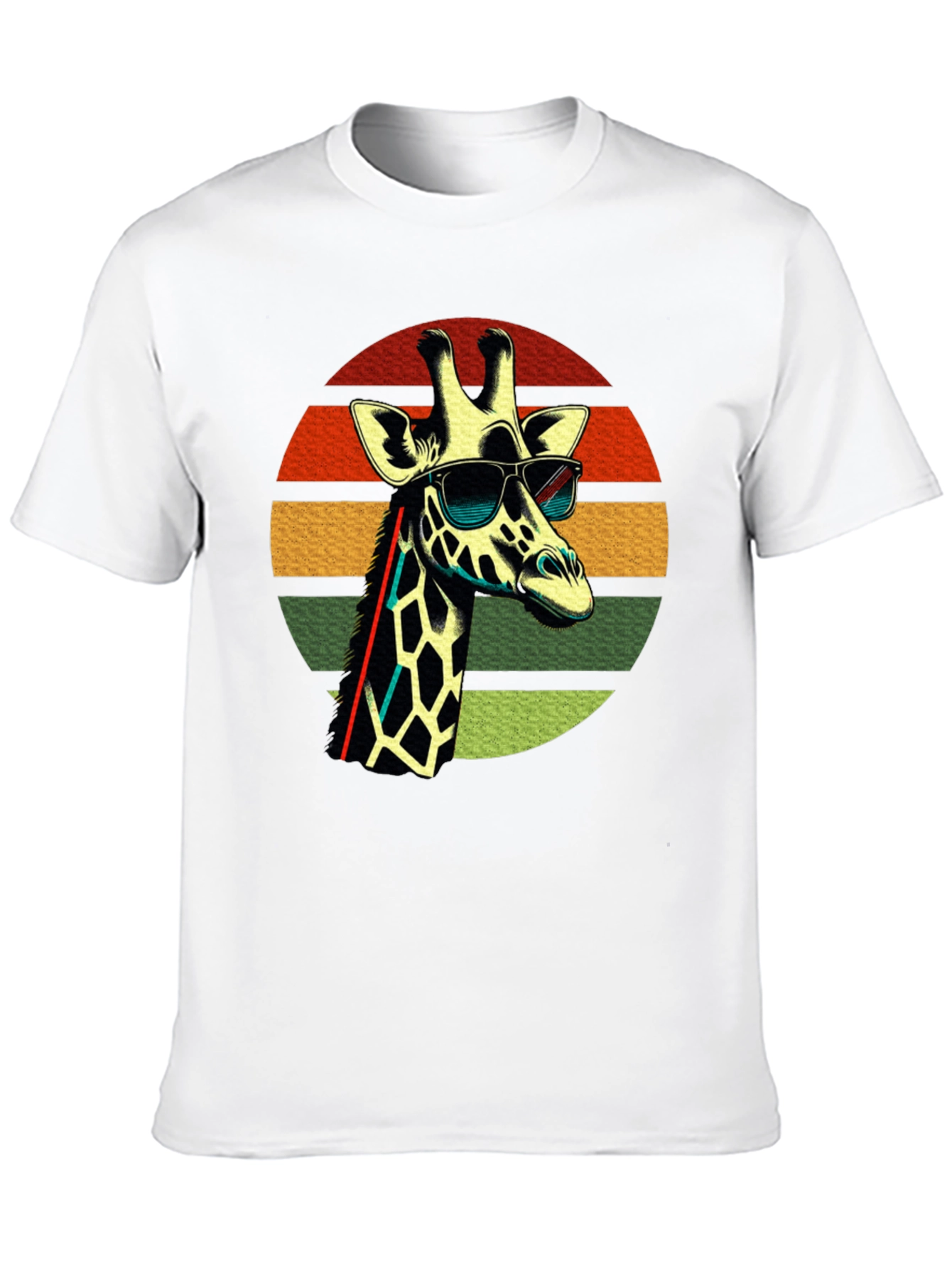 Cool Giraffe Retro Sunset T-Shirt