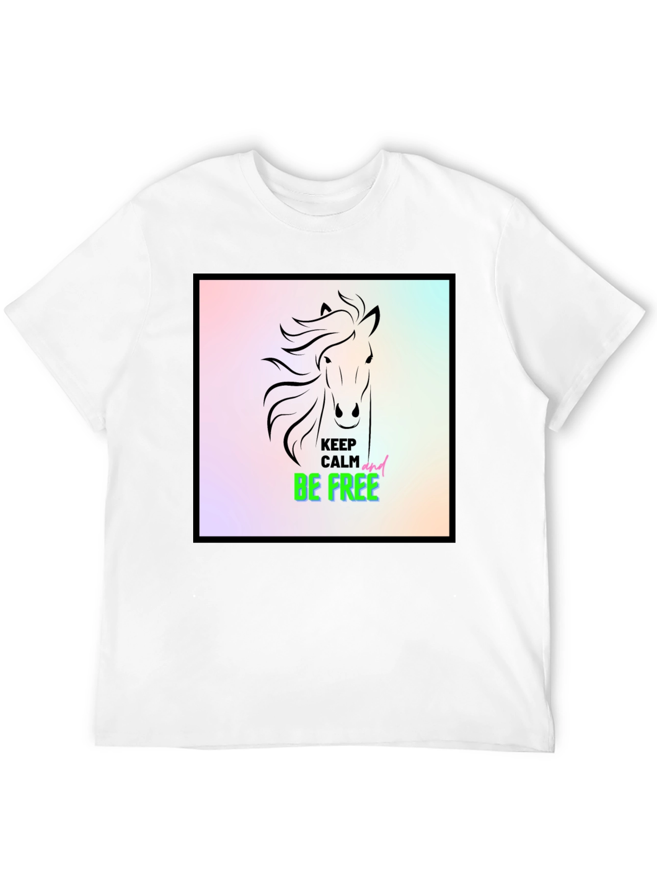 Keep Calm & Be Free Horse Graphic Tee