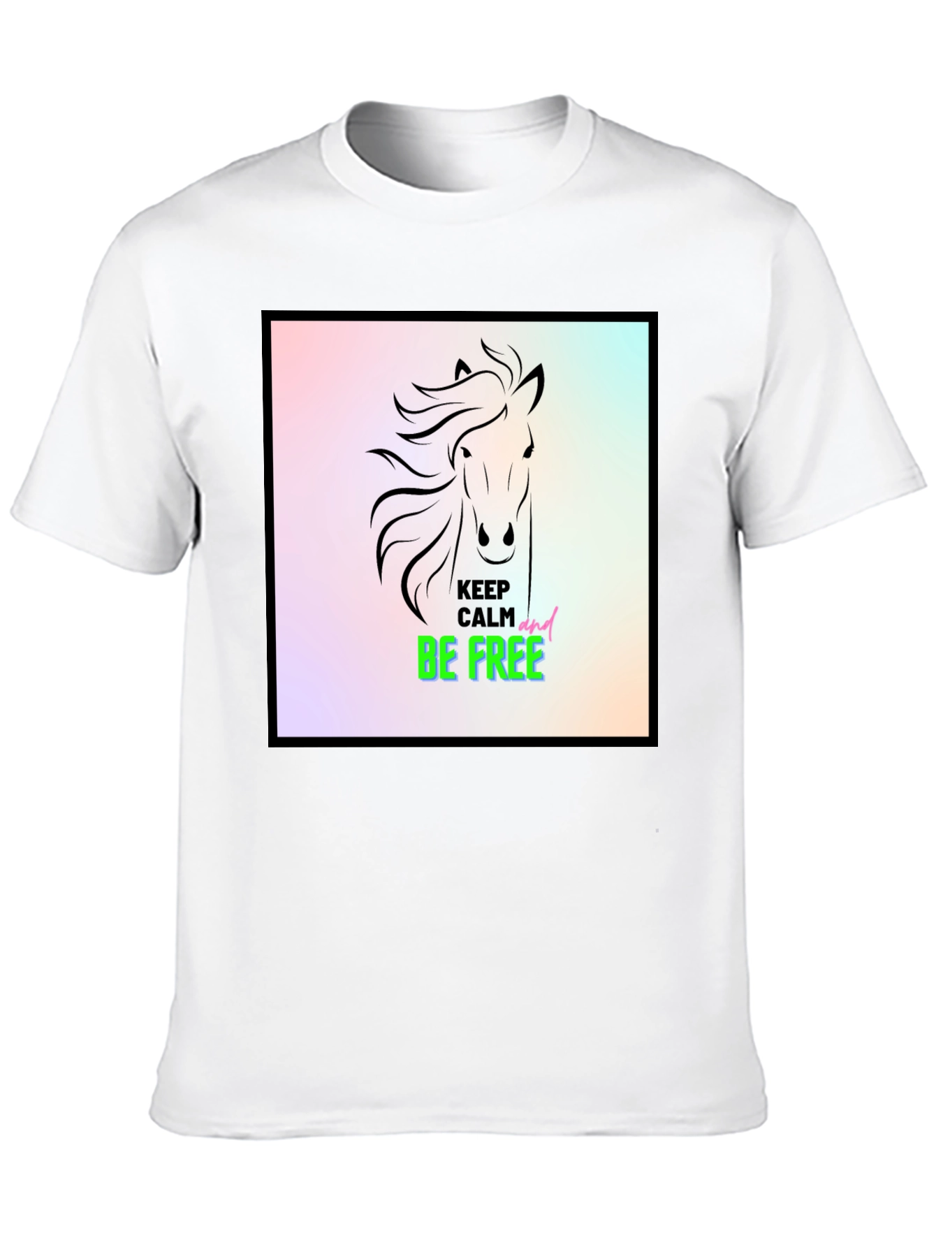 Keep Calm & Be Free Horse Graphic Tee