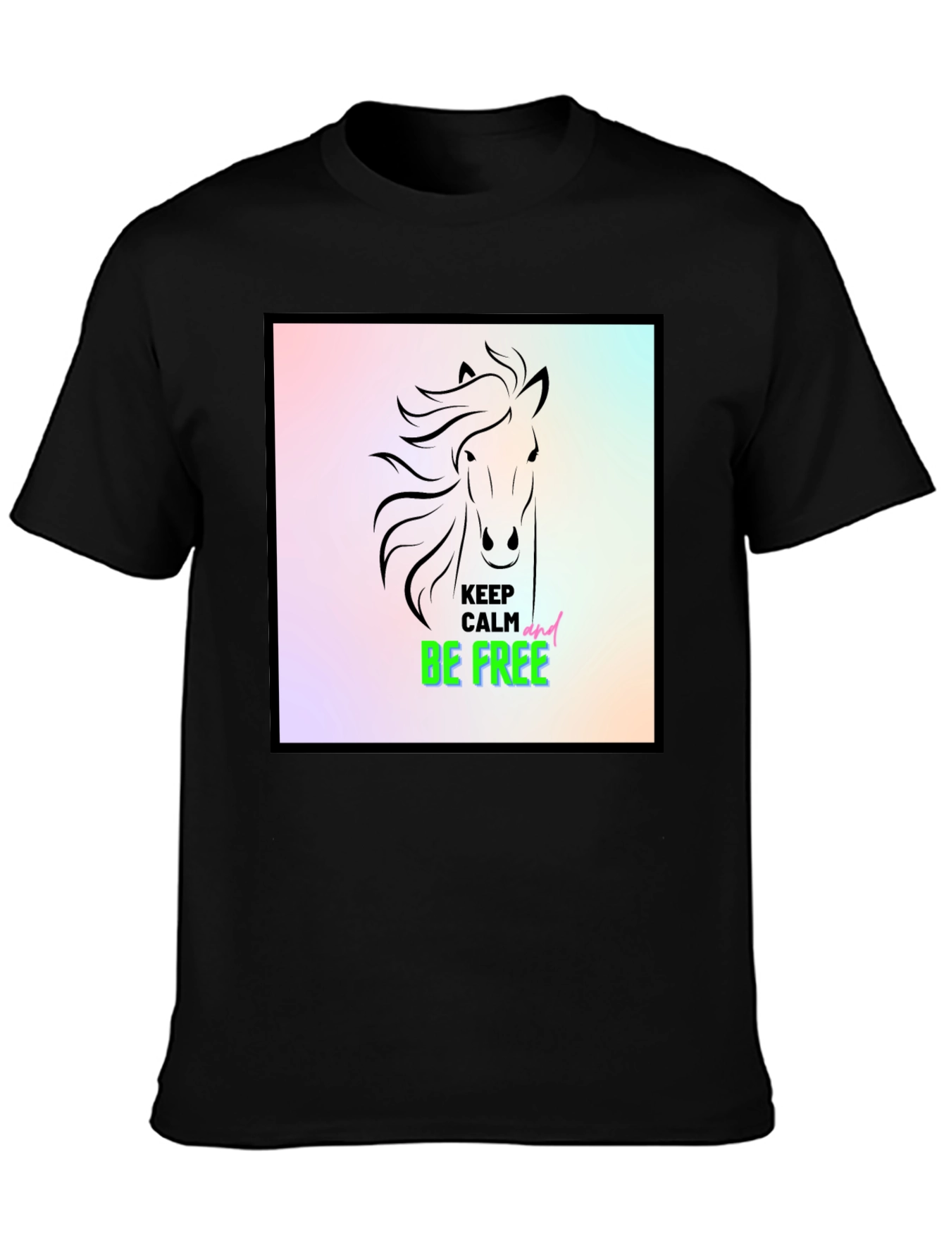 Keep Calm & Be Free Horse Graphic Tee