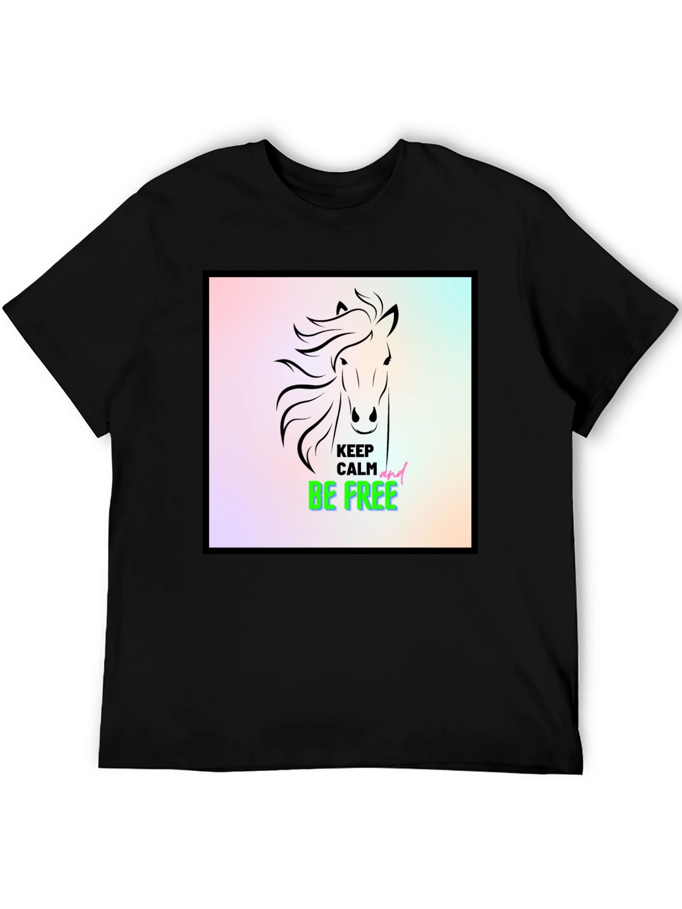Keep Calm & Be Free Horse Graphic Tee