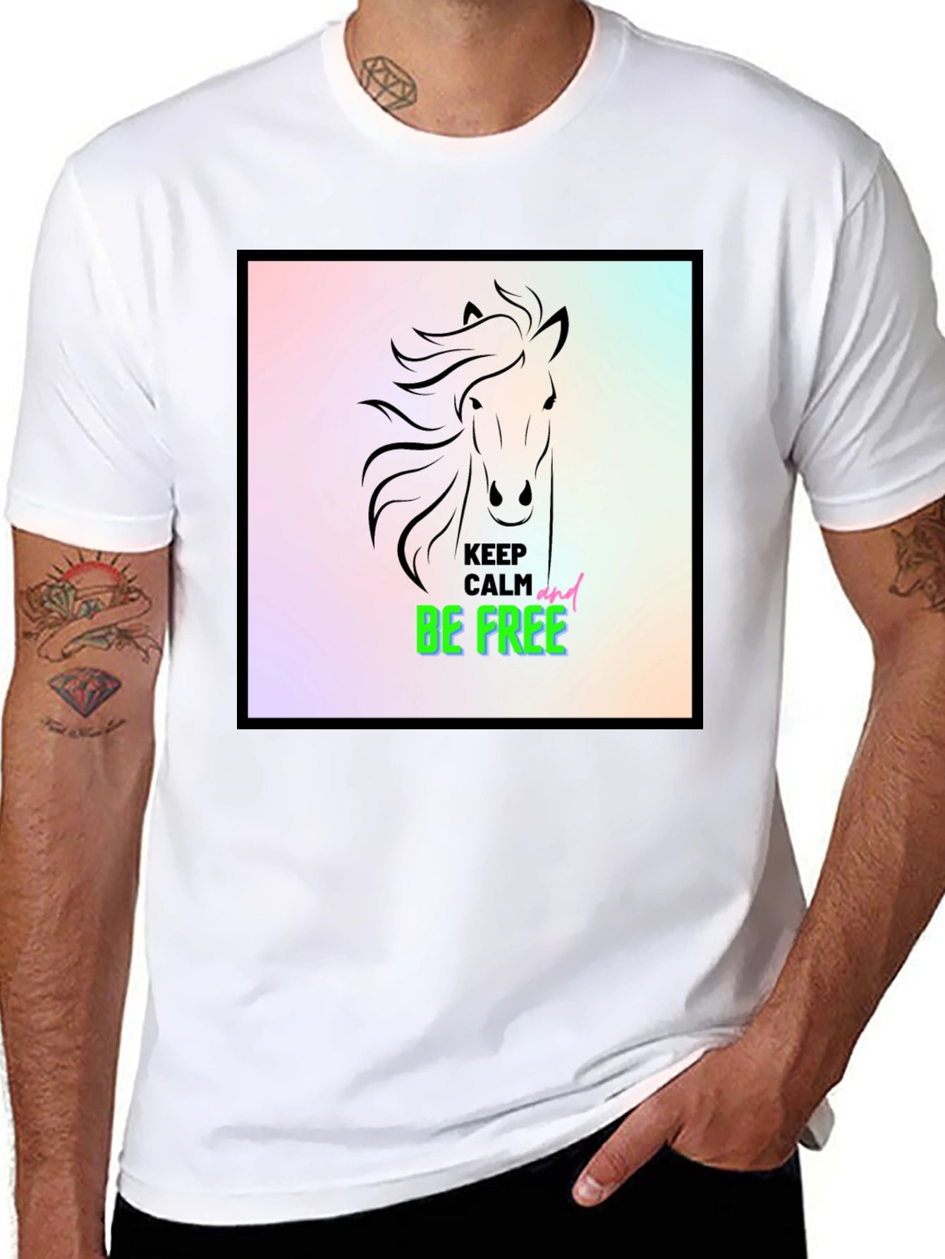 Keep Calm & Be Free Horse Graphic Tee