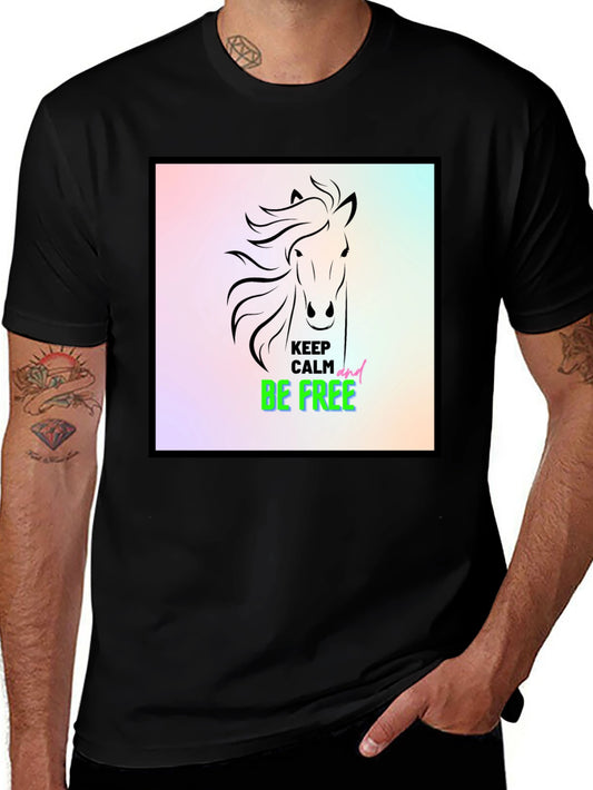 Keep Calm & Be Free Horse Graphic Tee