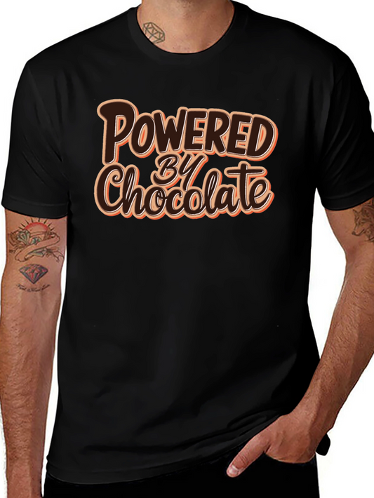 Powered By Chocolate T-Shirt - Funny Foodie Tee