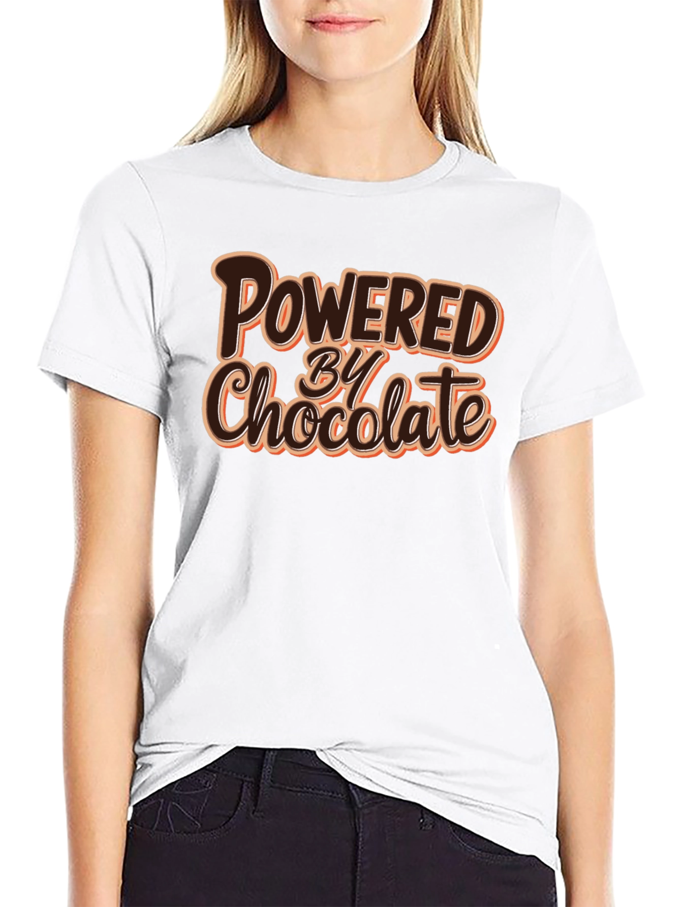 Powered By Chocolate T-Shirt - Funny Foodie Tee