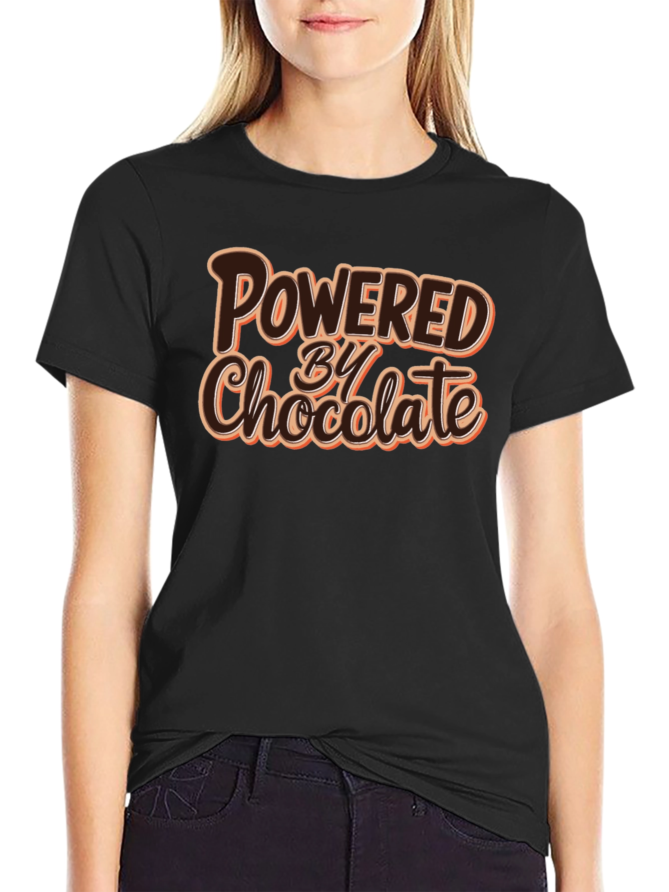 Powered By Chocolate T-Shirt - Funny Foodie Tee