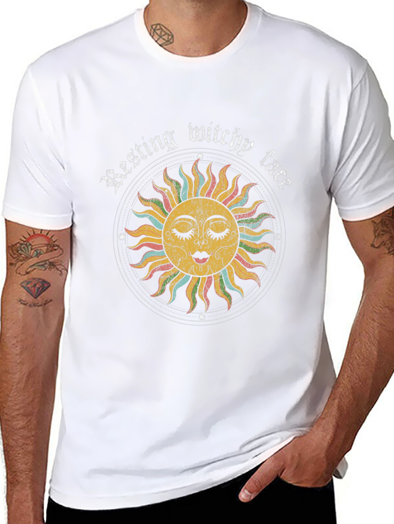 Resting Witchy Face Graphic Tee - Black Unisex T-Shirt
