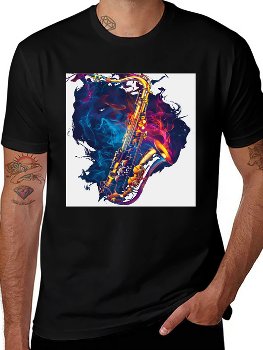 Saxophone Graphic Print Tee