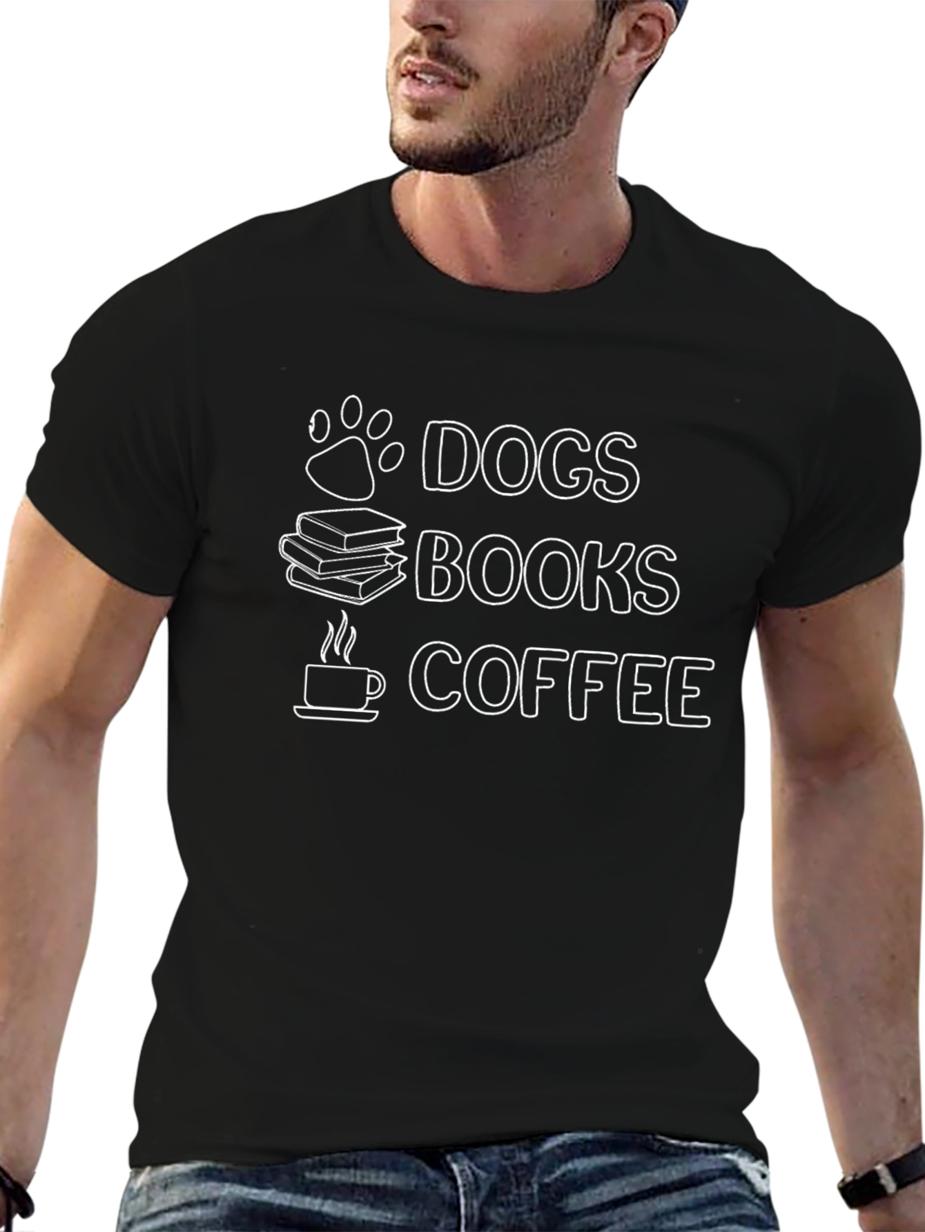 Dogs Books Coffee Graphic Tee