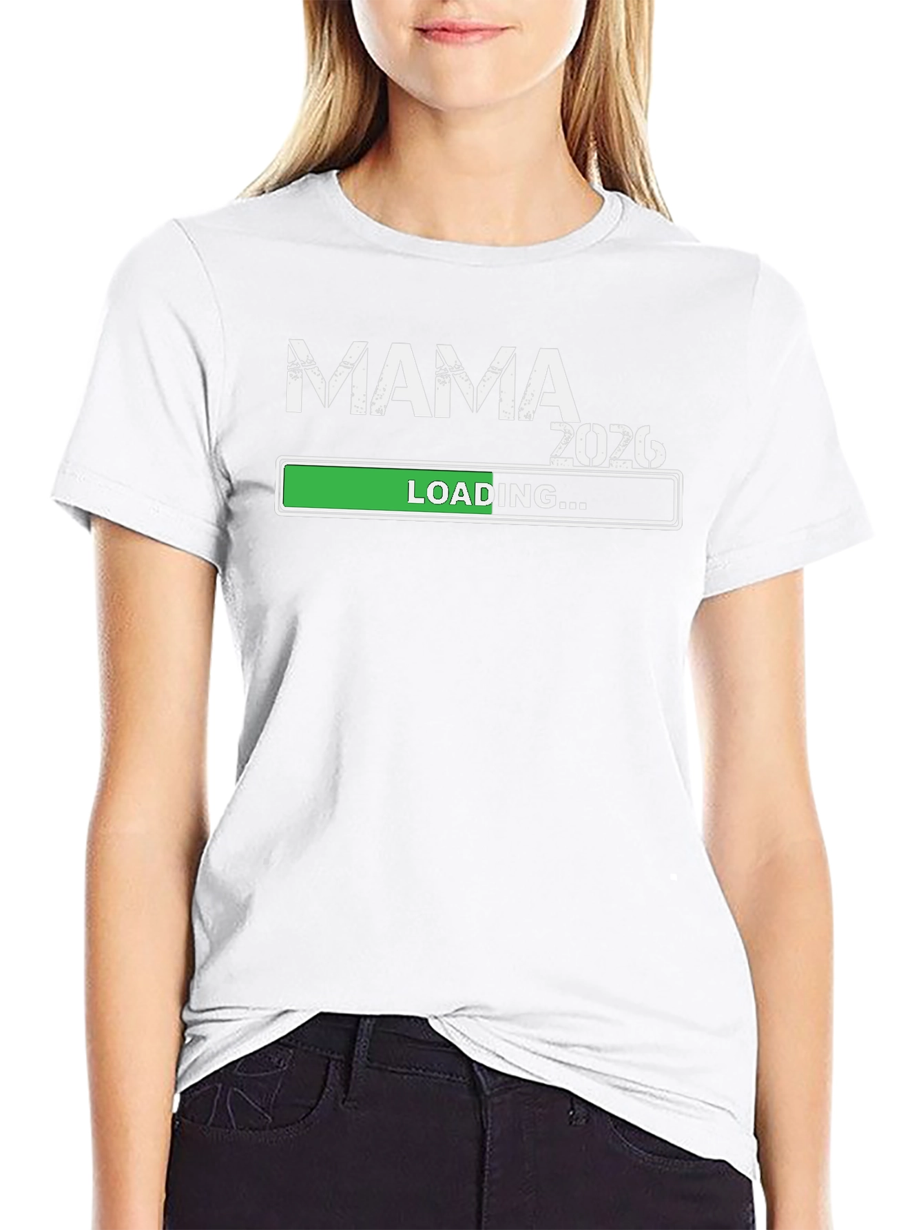 Mama 2026 Loading T-Shirt - Pregnancy Announcement Tee