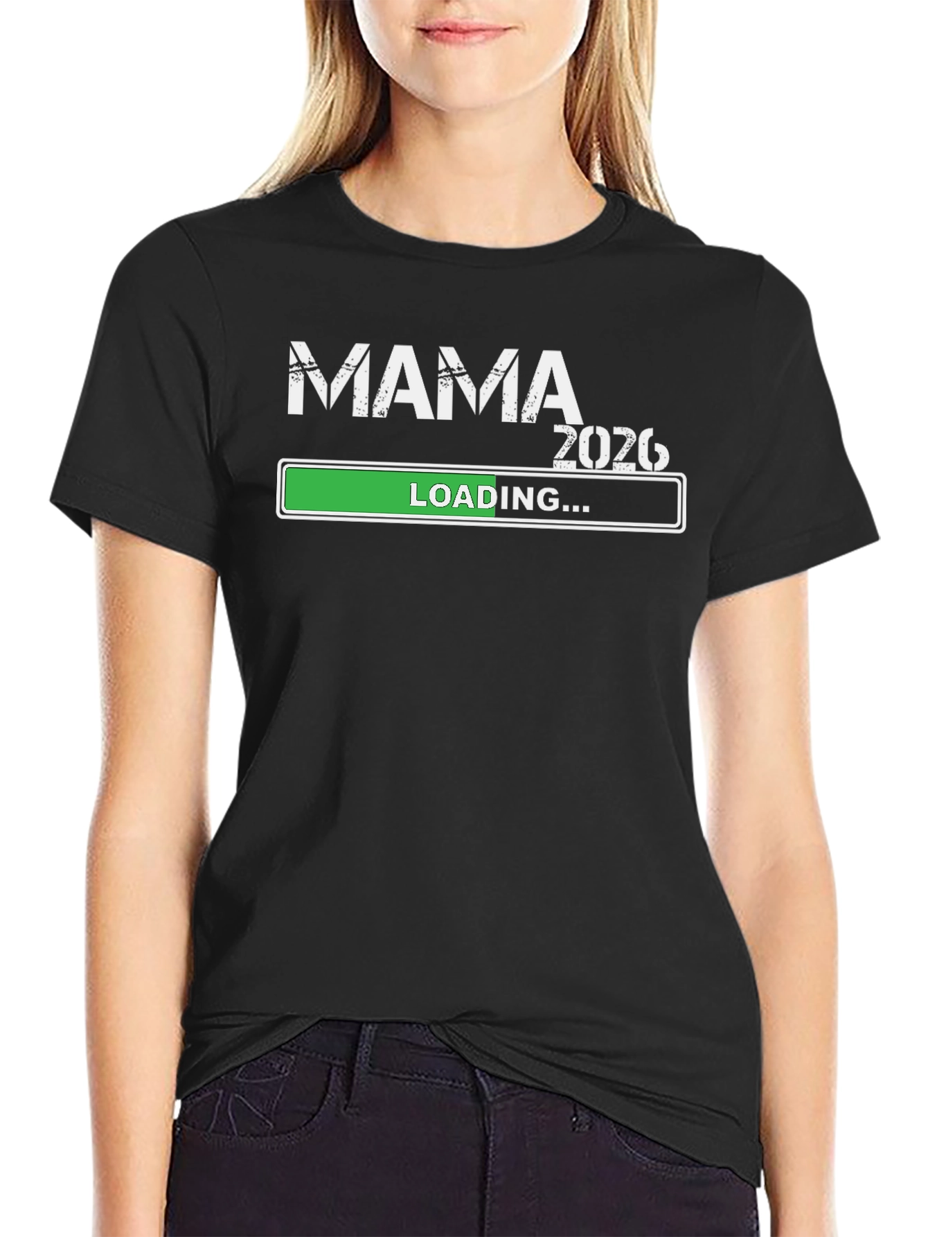 Mama 2026 Loading T-Shirt - Pregnancy Announcement Tee