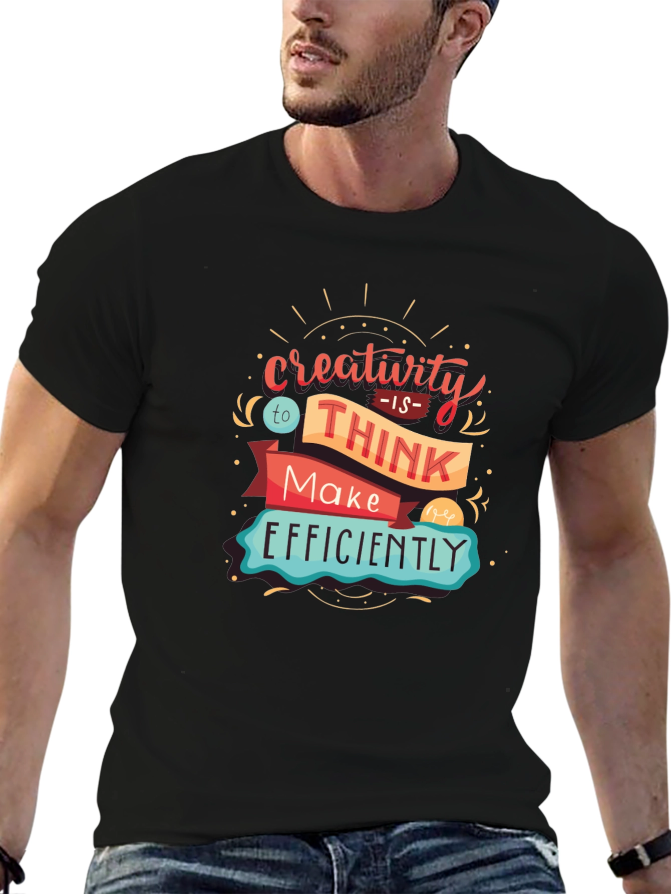 Creative Thinking T-Shirt - Black Graphic Tee