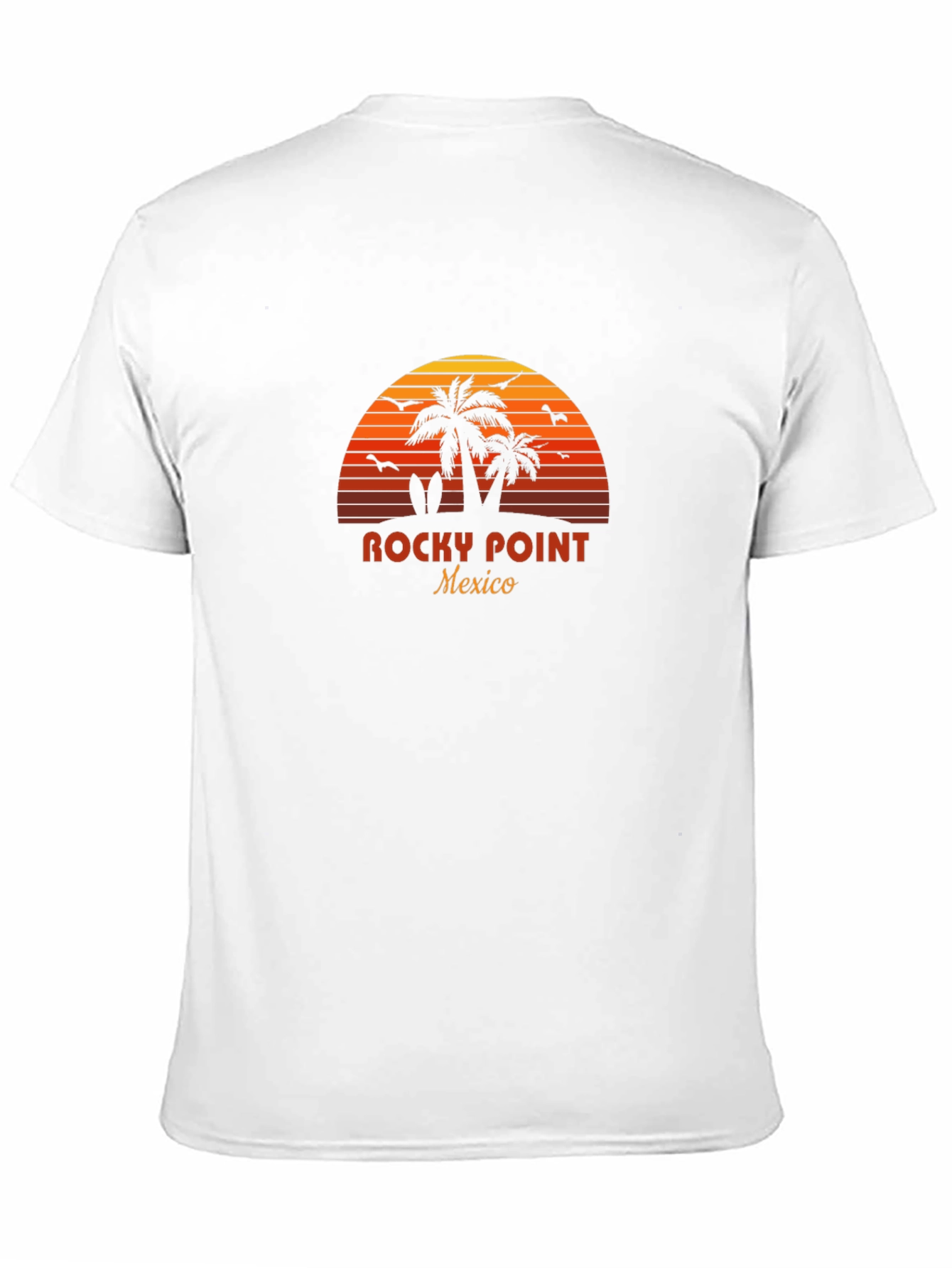 Rocky Point Mexico T-Shirt - Sunset Palm Tree Design