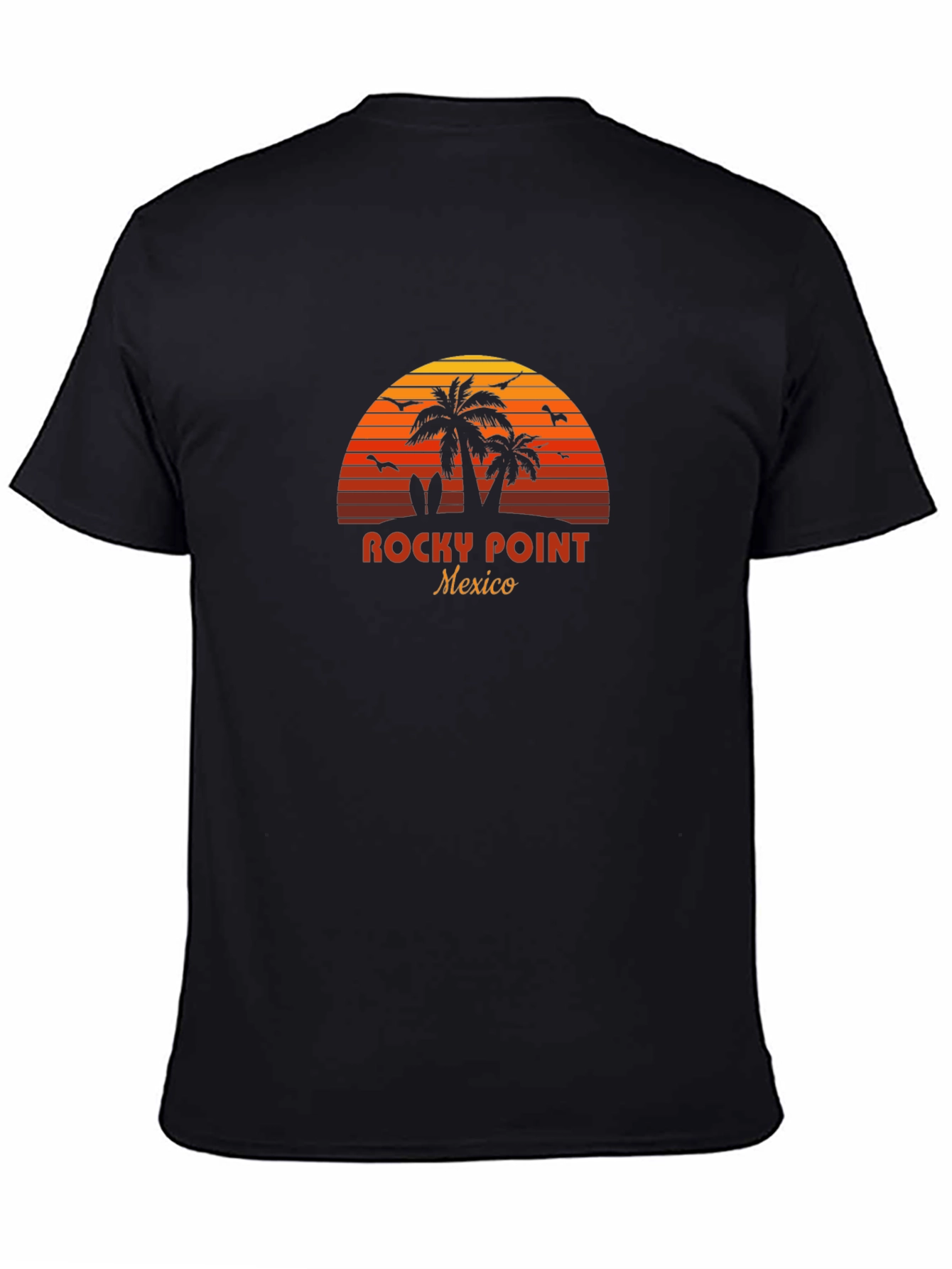 Rocky Point Mexico T-Shirt - Sunset Palm Tree Design