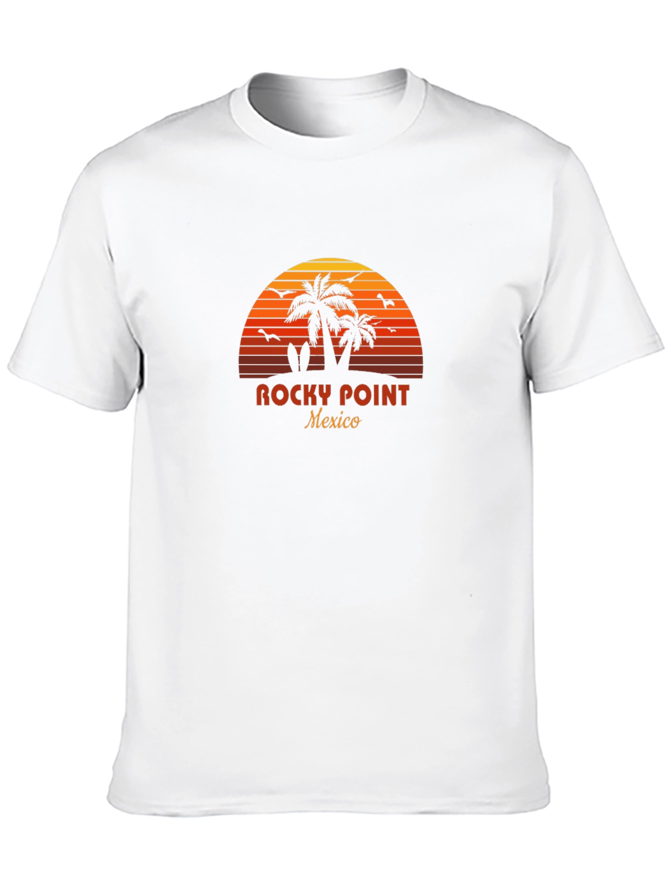 Rocky Point Mexico T-Shirt - Sunset Palm Tree Design