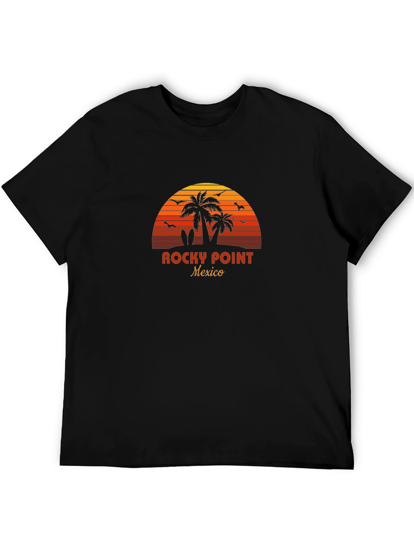 Rocky Point Mexico T-Shirt - Sunset Palm Tree Design