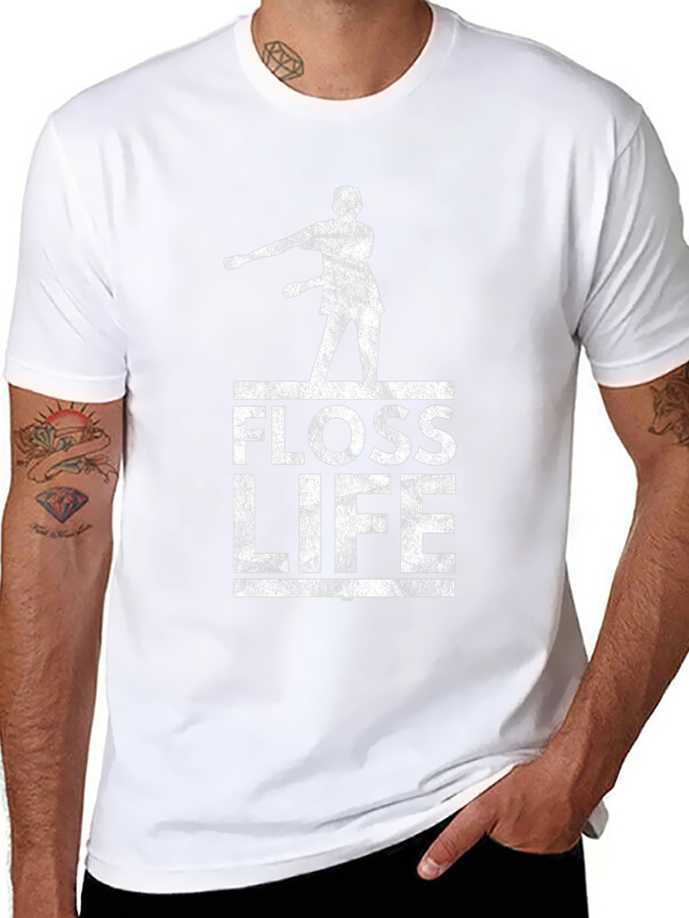 Floss Life Black Cotton Graphic Tee