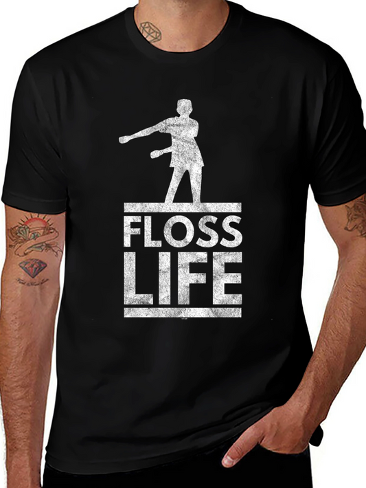 Floss Life Black Cotton Graphic Tee