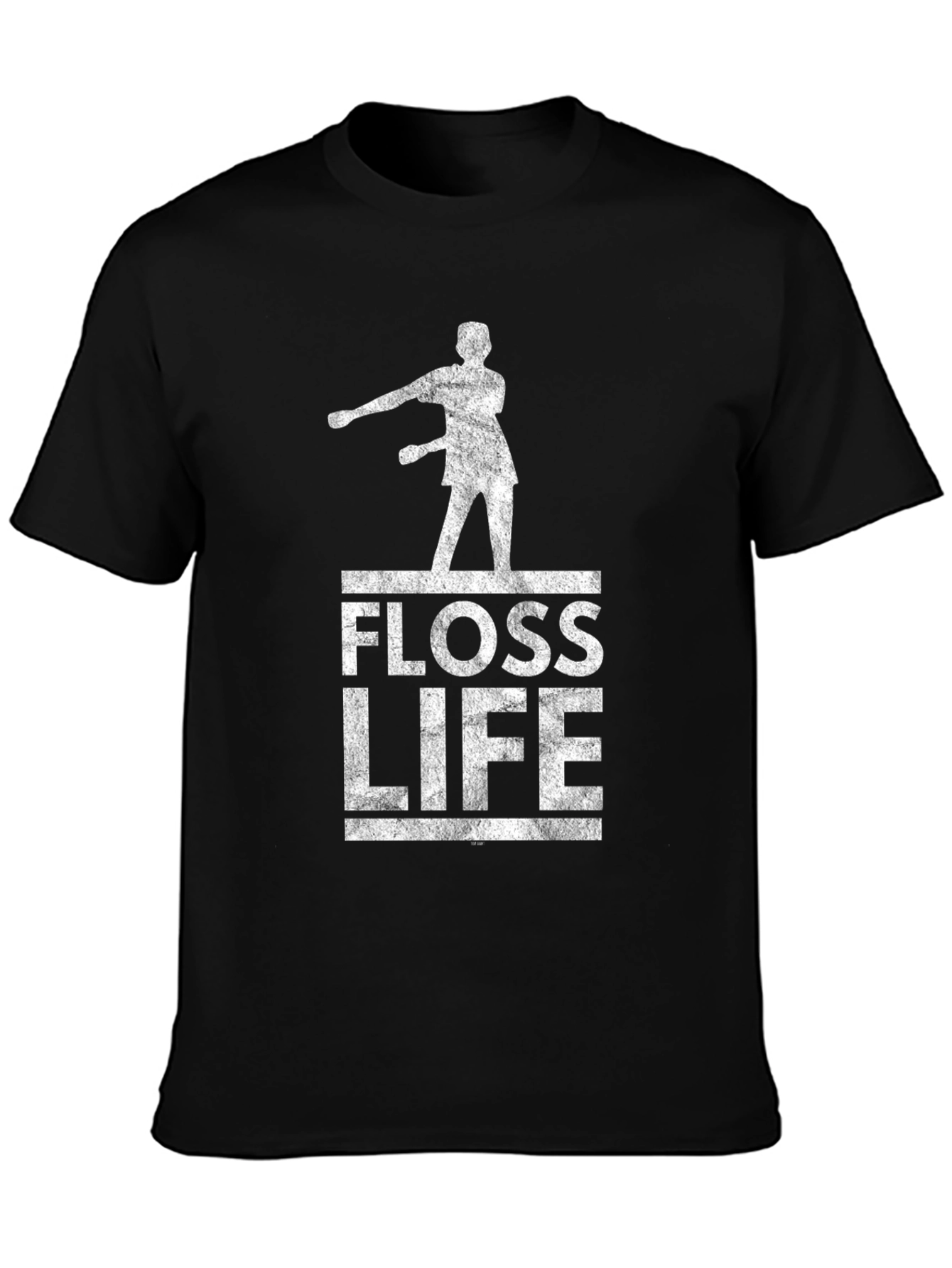Floss Life Black Cotton Graphic Tee