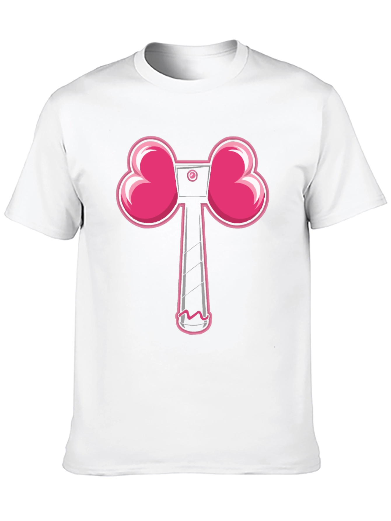 Novelty Pink Heart Hammer Graphic Tee