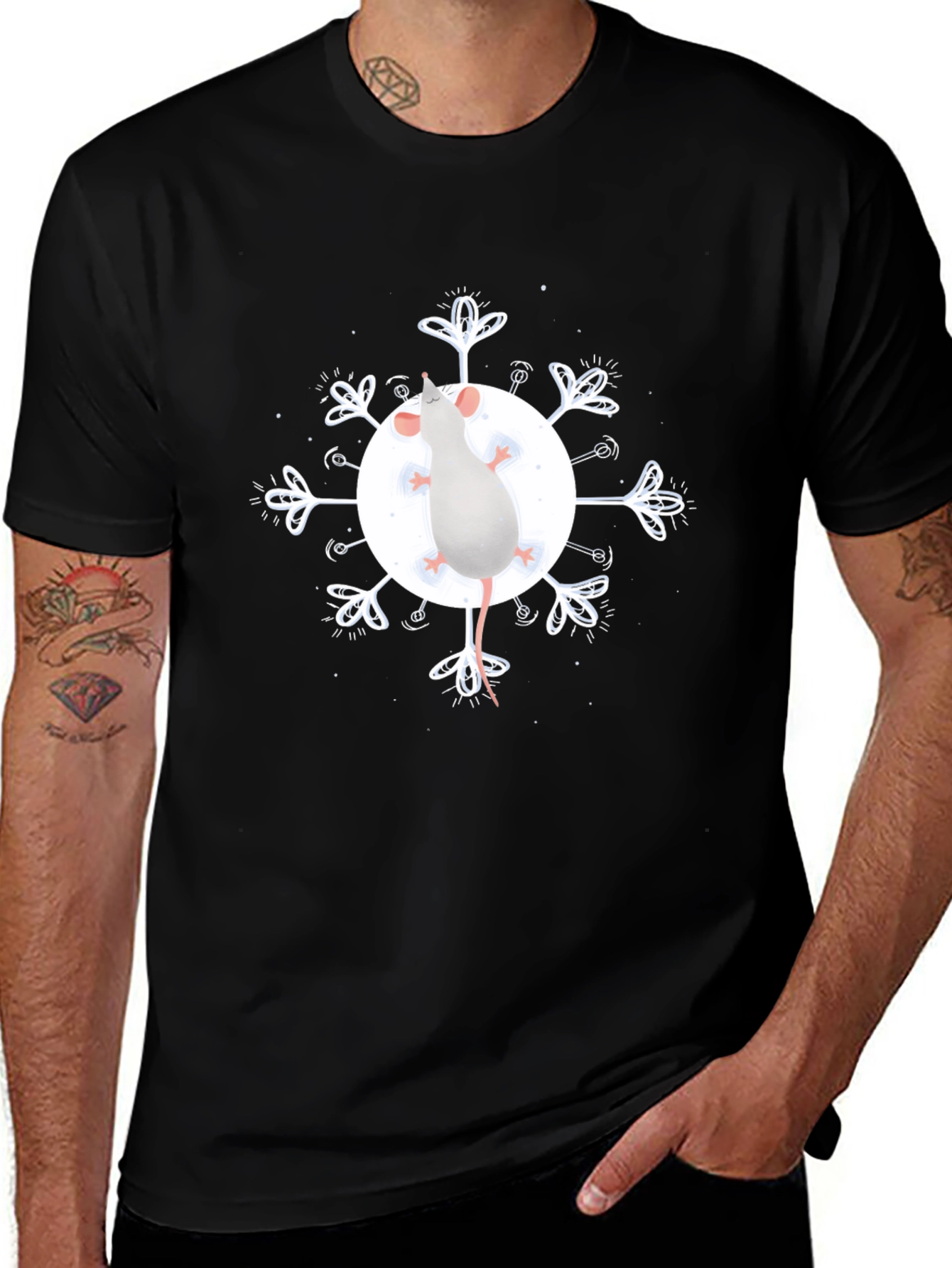 Mouse Snowflake Graphic T-Shirt