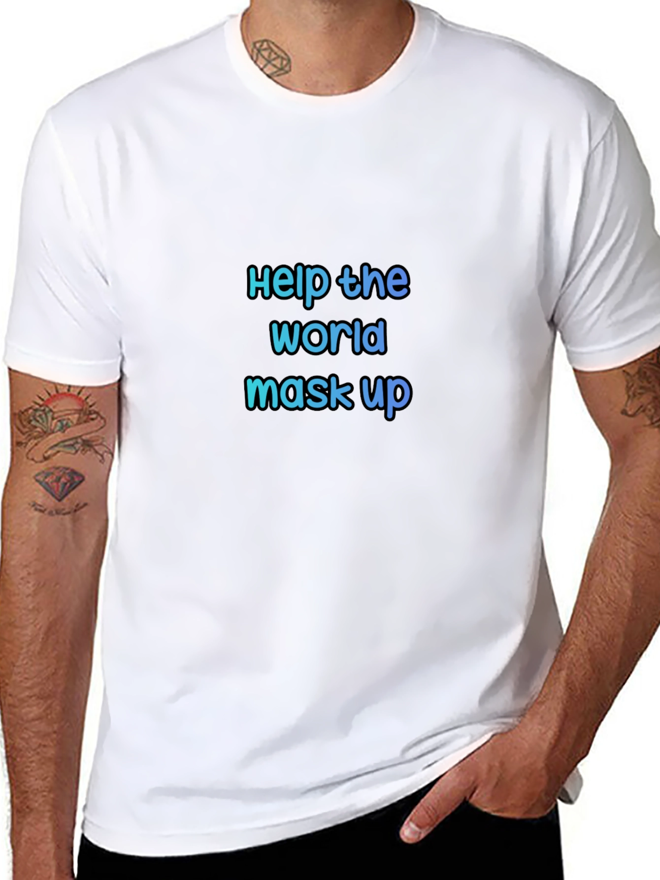 Help the World Mask Up Black Tee