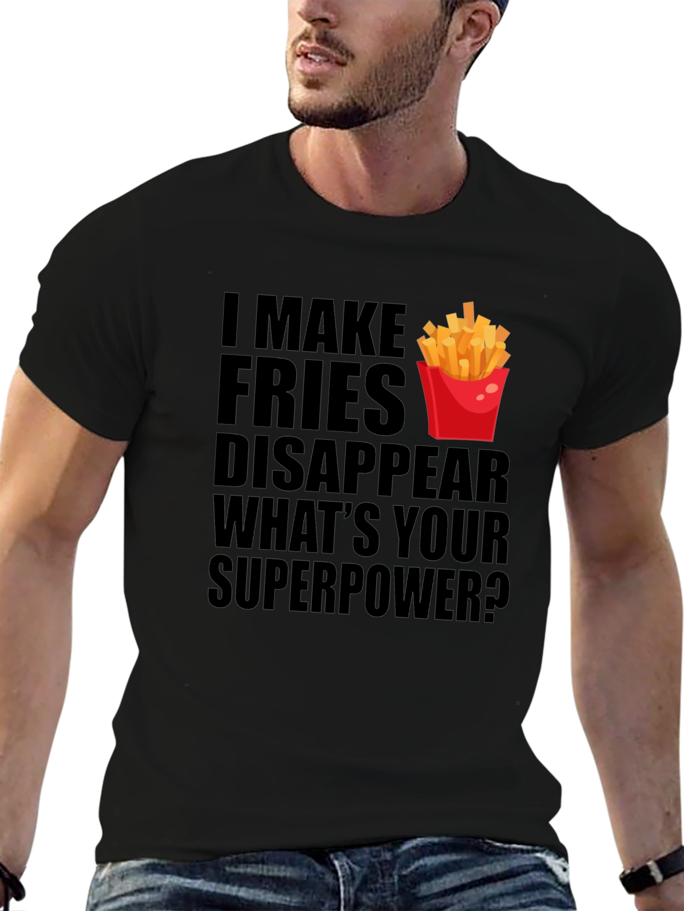 Funny Fries Disappear Graphic T-Shirt