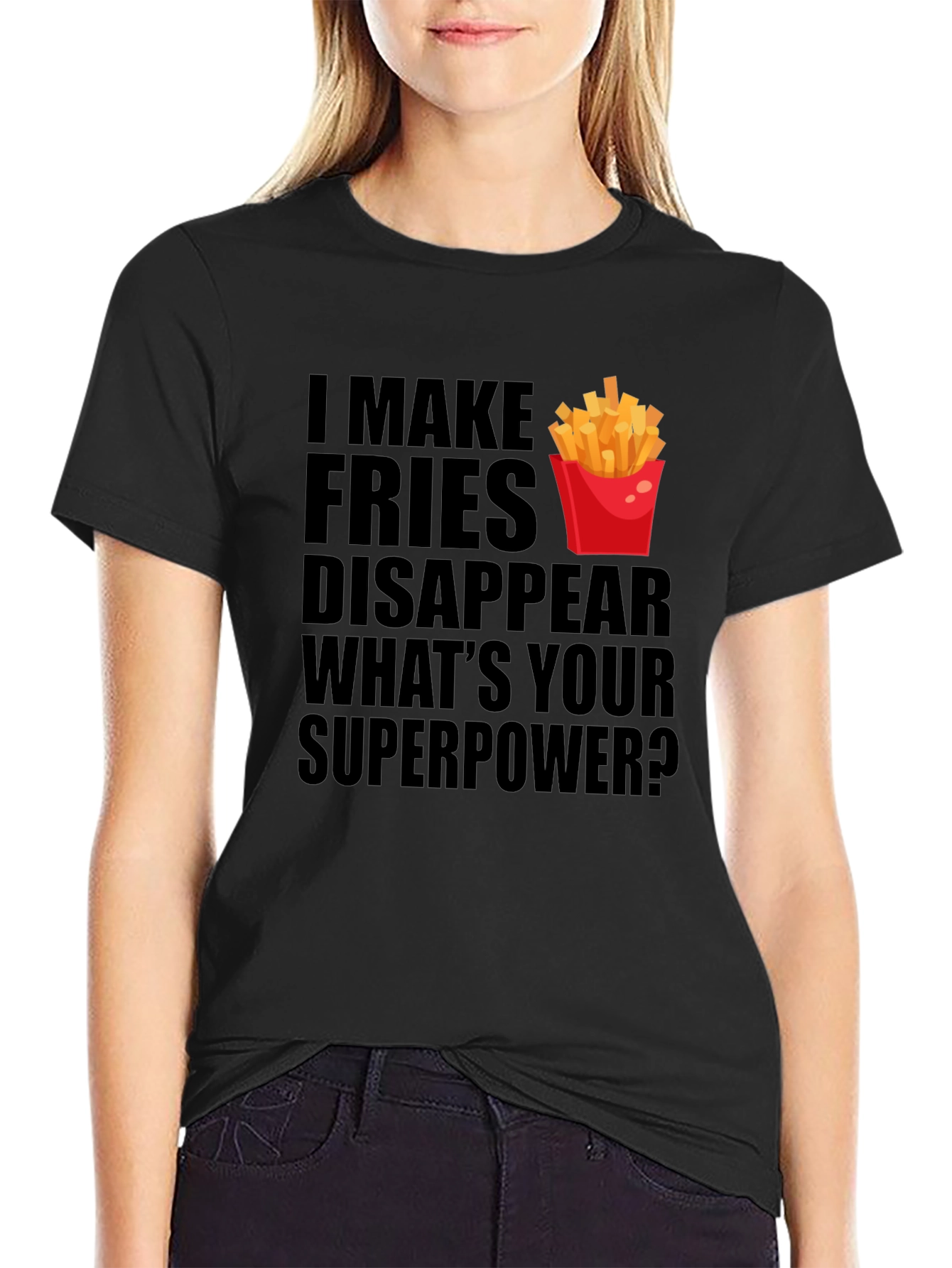 Funny Fries Disappear Graphic T-Shirt