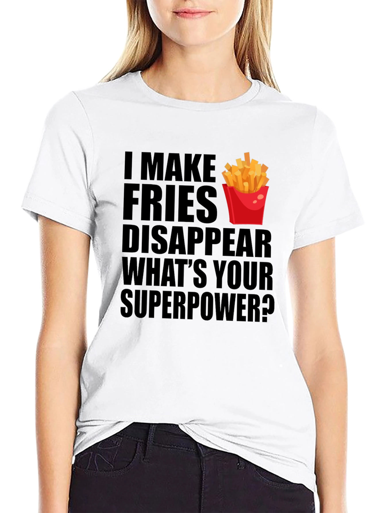 Funny Fries Disappear Graphic T-Shirt