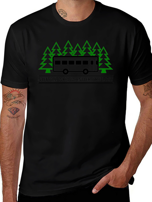 Wanderlust Bus & Trees Graphic T-Shirt