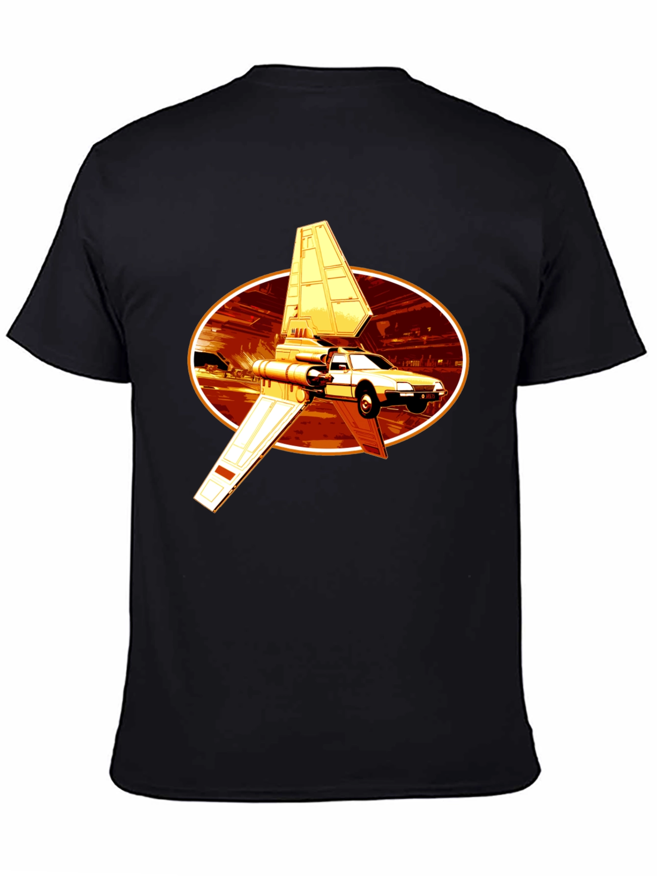 Sci-Fi Car T-Shirt - Black Graphic Tee