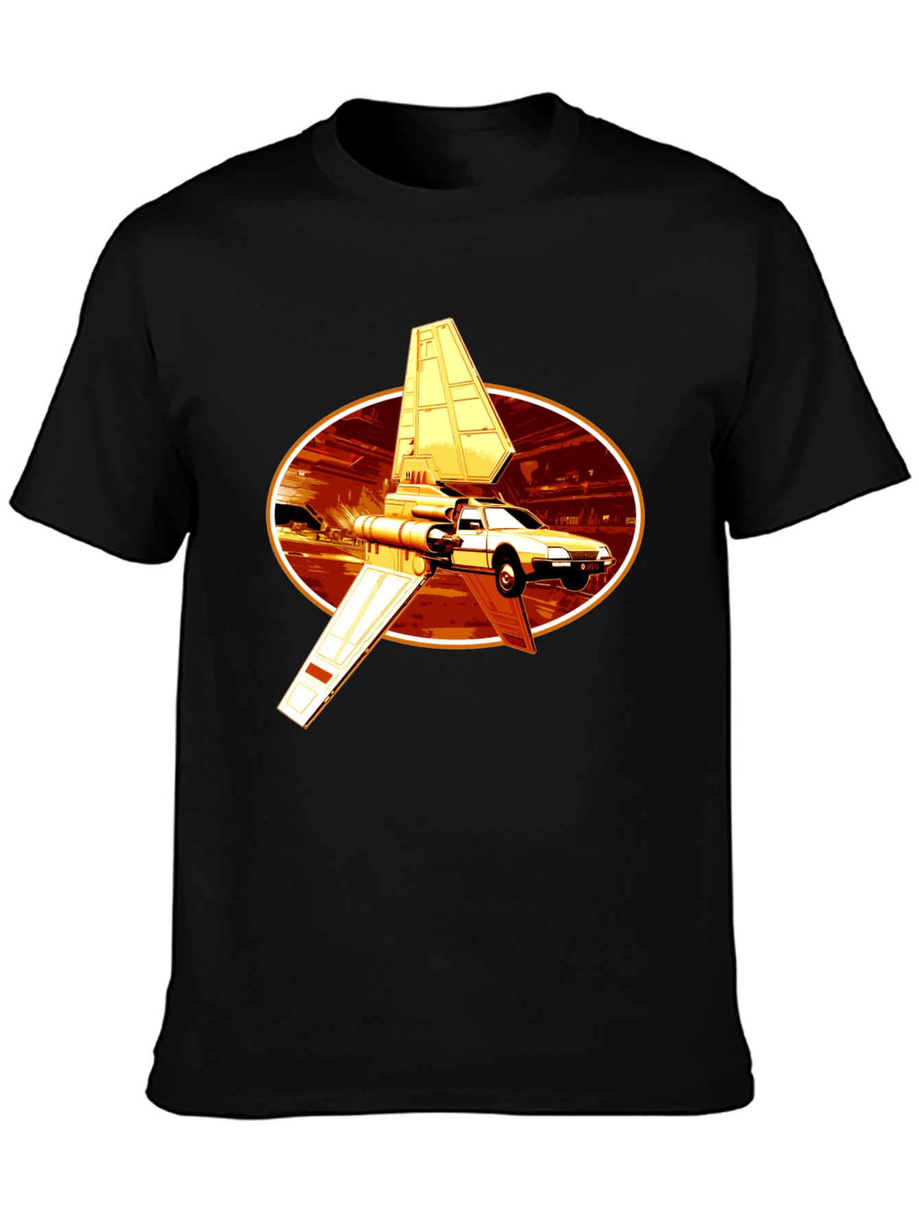 Sci-Fi Car T-Shirt - Black Graphic Tee
