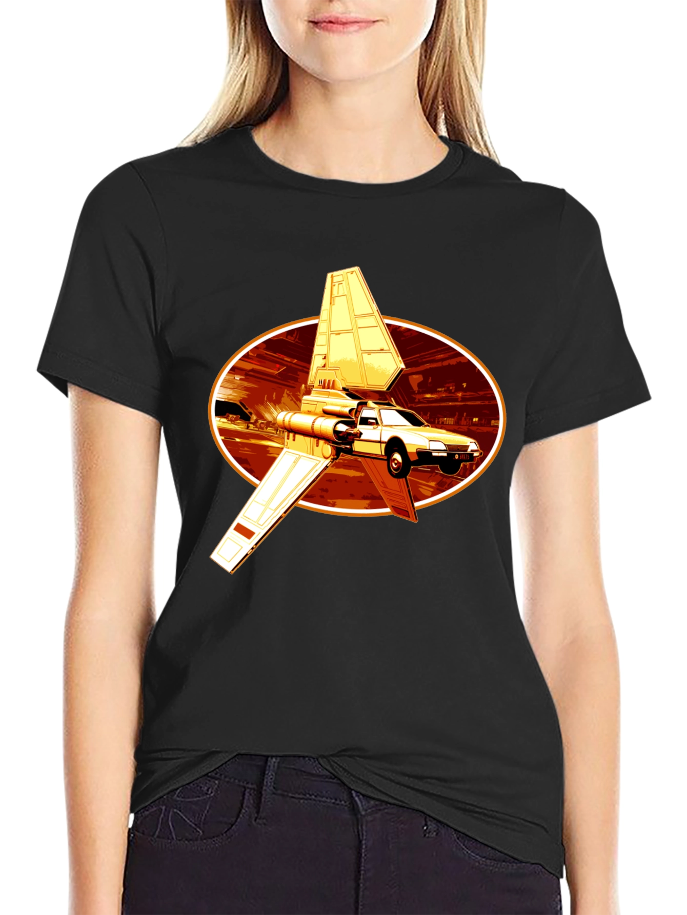 Sci-Fi Car T-Shirt - Black Graphic Tee