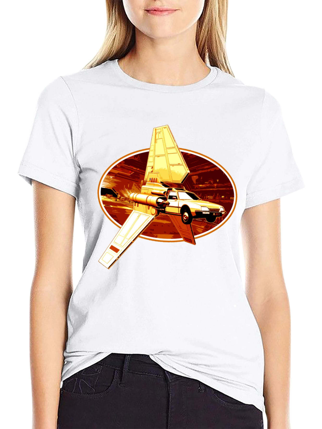 Sci-Fi Car T-Shirt - Black Graphic Tee