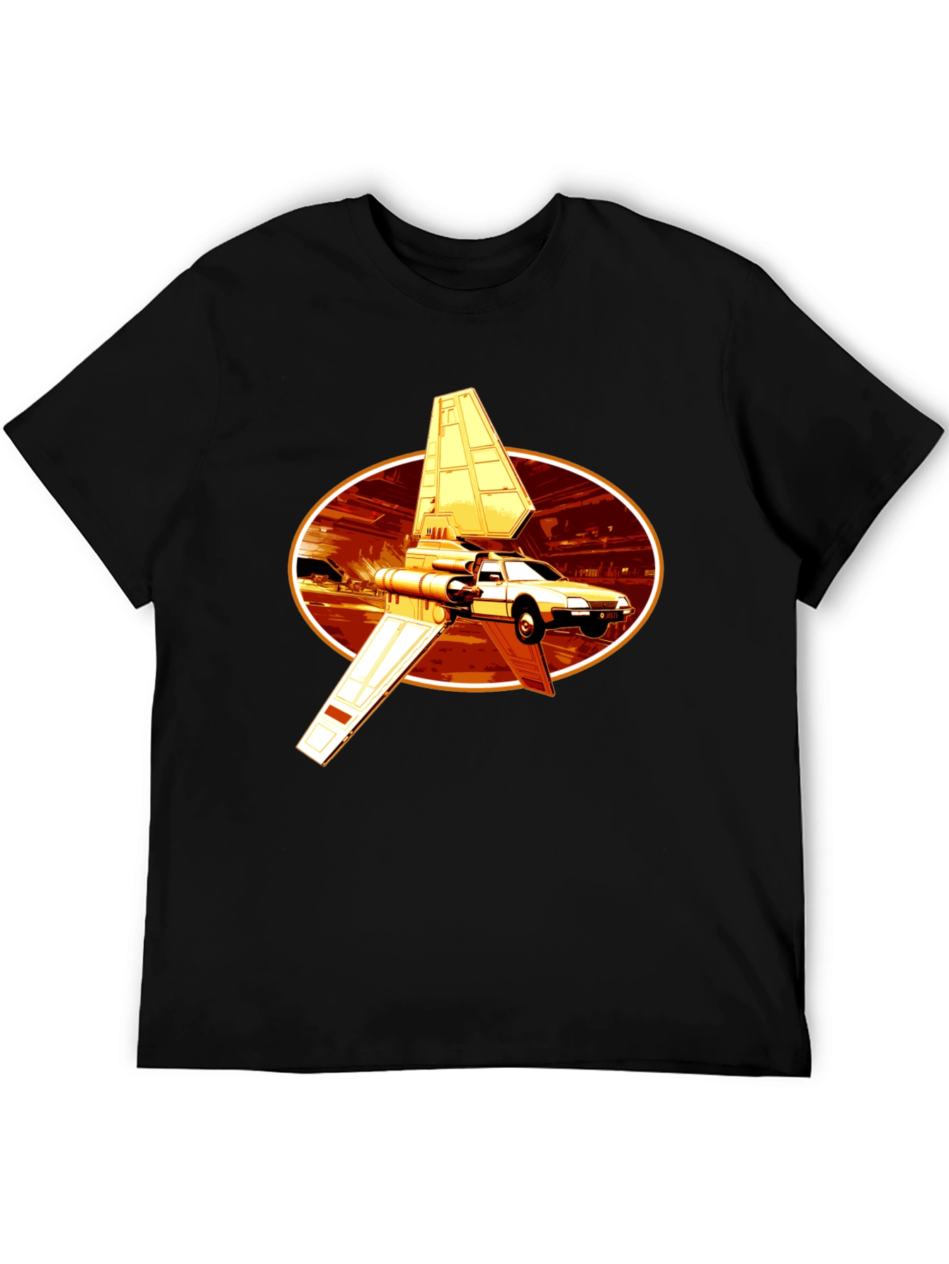 Sci-Fi Car T-Shirt - Black Graphic Tee