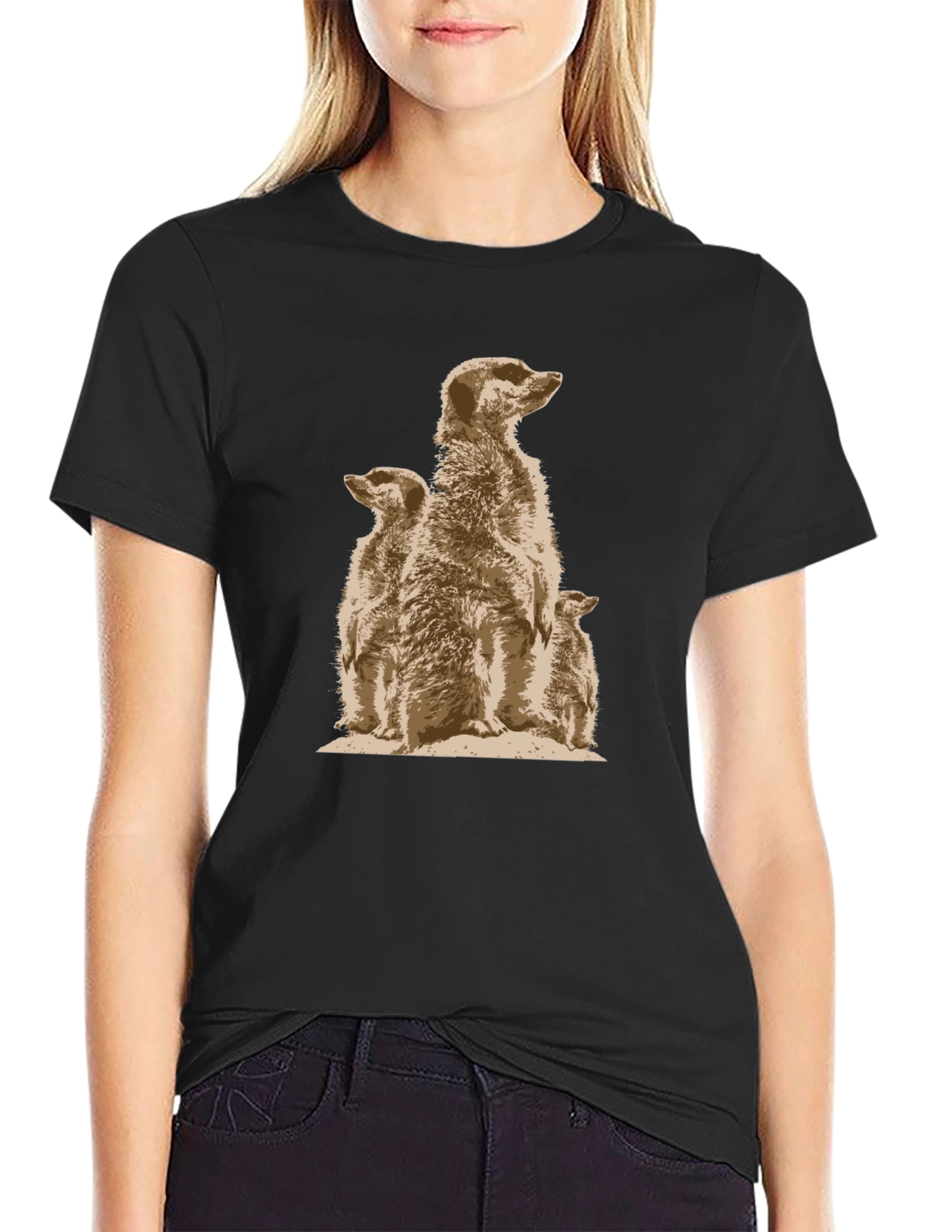 Meerkat Family Graphic Tee - Unique Animal Design