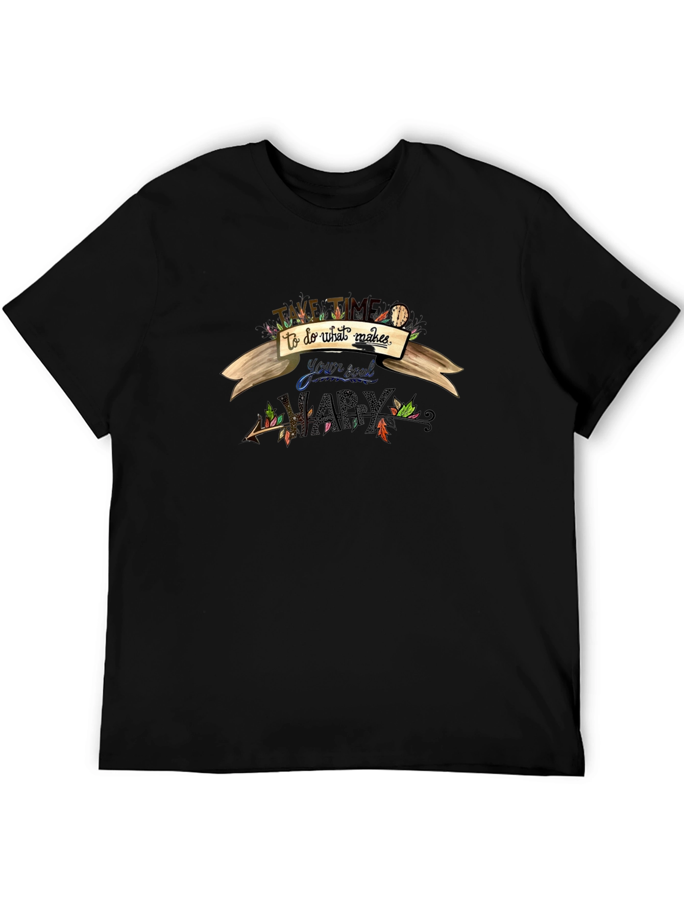 Take Time Black Graphic T-Shirt