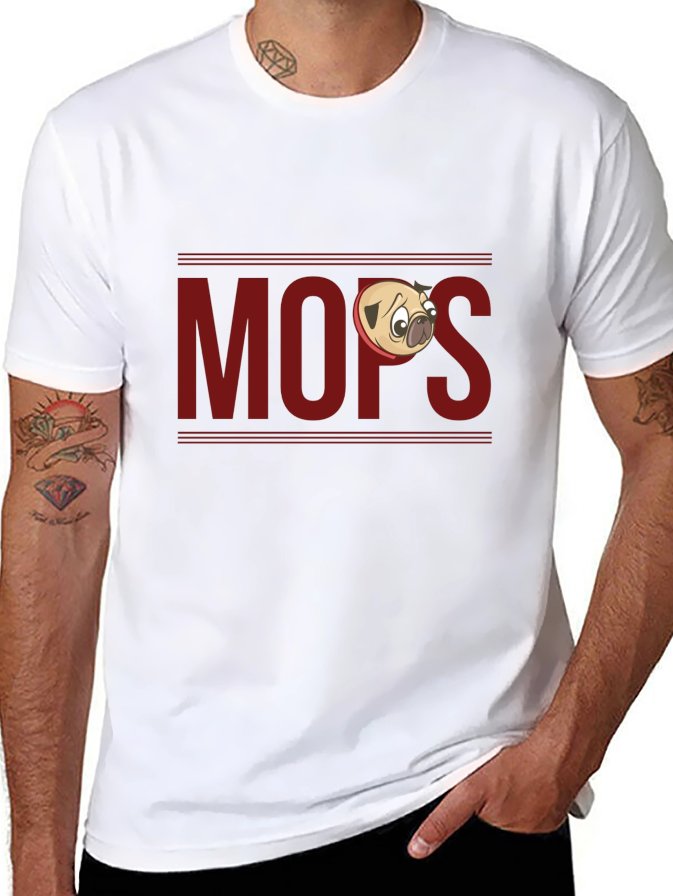Funny Pug T-Shirt - Mops Cartoon Design