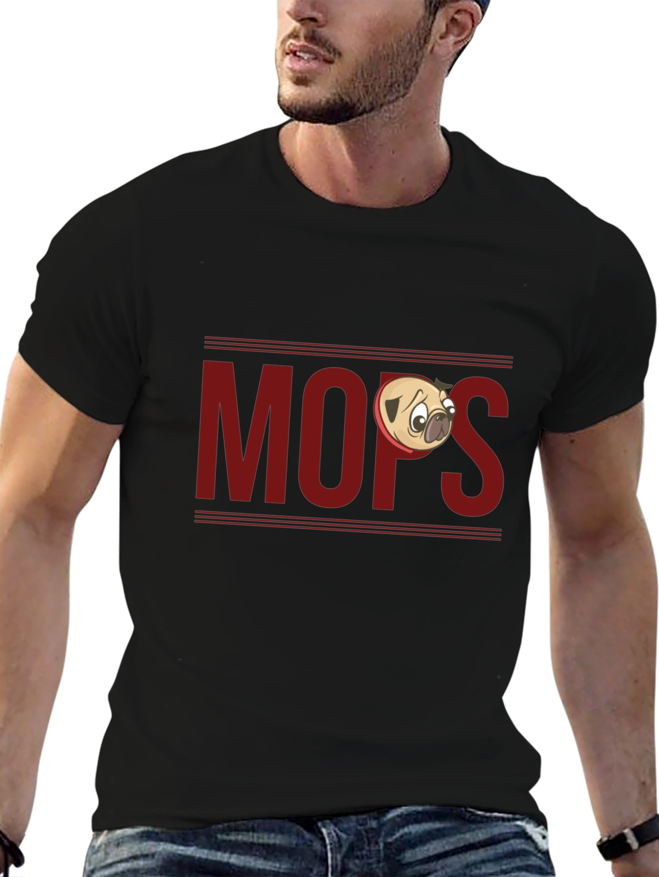 Funny Pug T-Shirt - Mops Cartoon Design