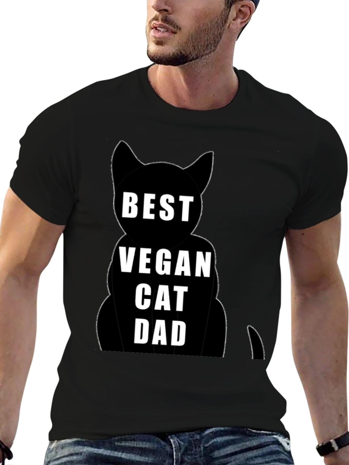 Best Vegan Cat Dad T-Shirt