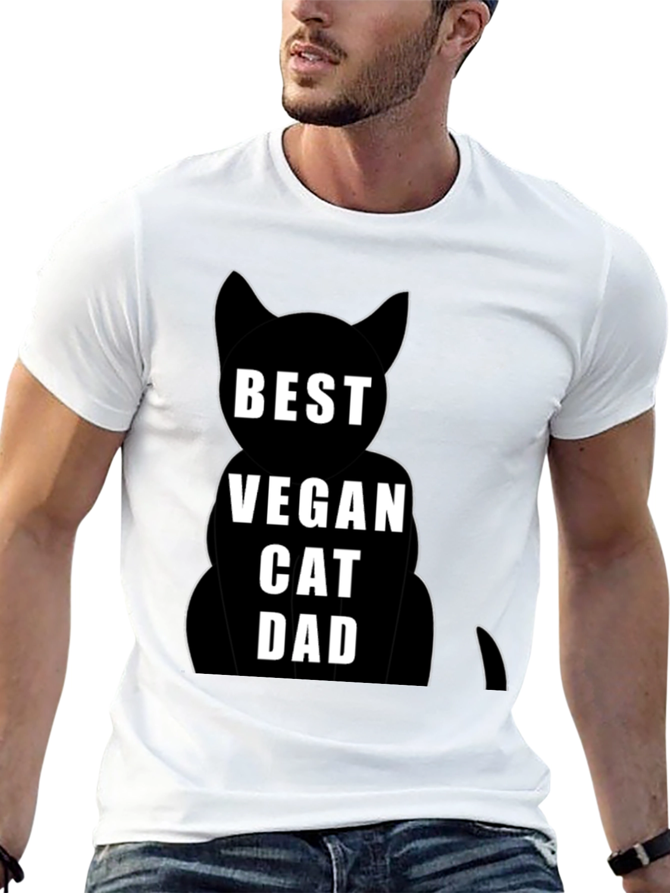 Best Vegan Cat Dad T-Shirt