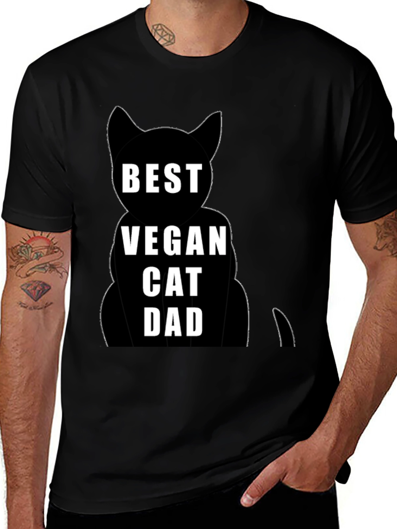 Best Vegan Cat Dad T-Shirt