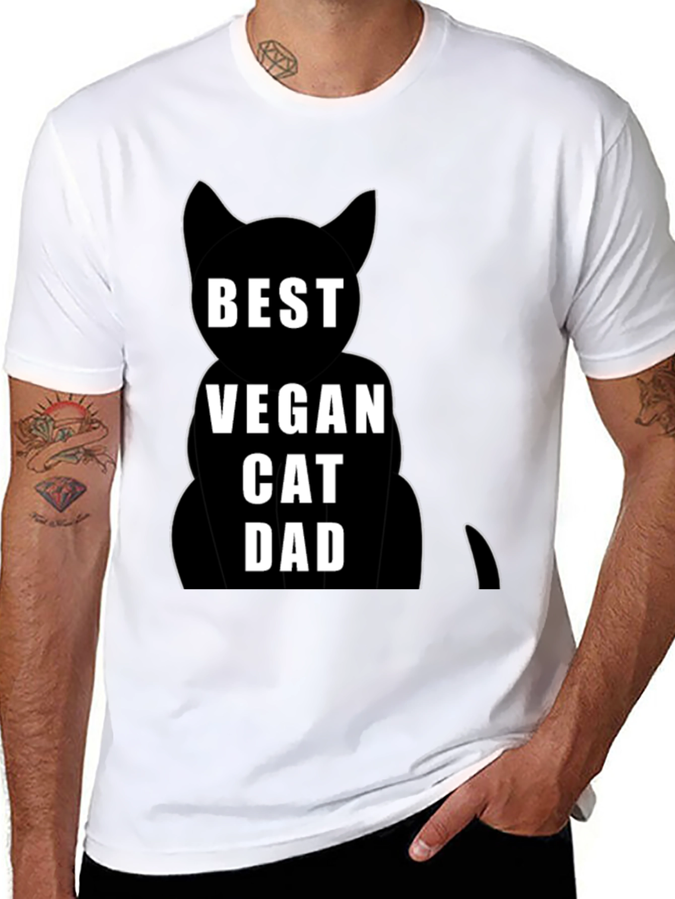 Best Vegan Cat Dad T-Shirt