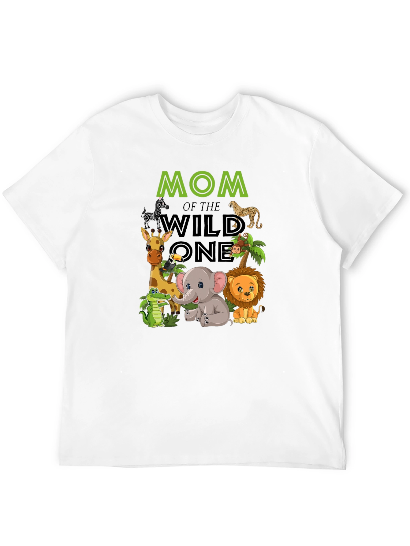 Mom of the Wild One Safari Animals T-Shirt