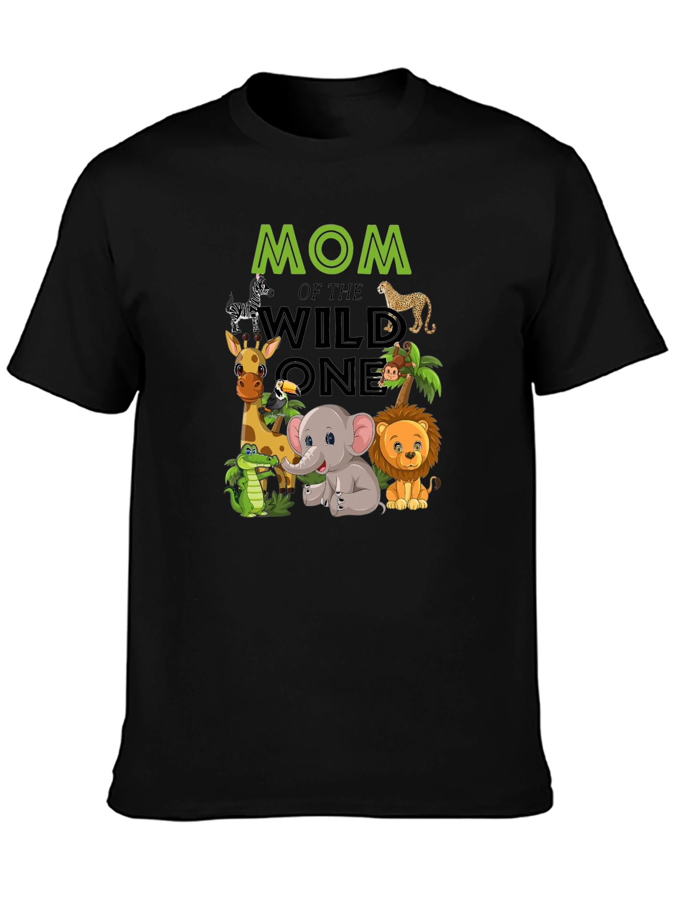 Mom of the Wild One Safari Animals T-Shirt
